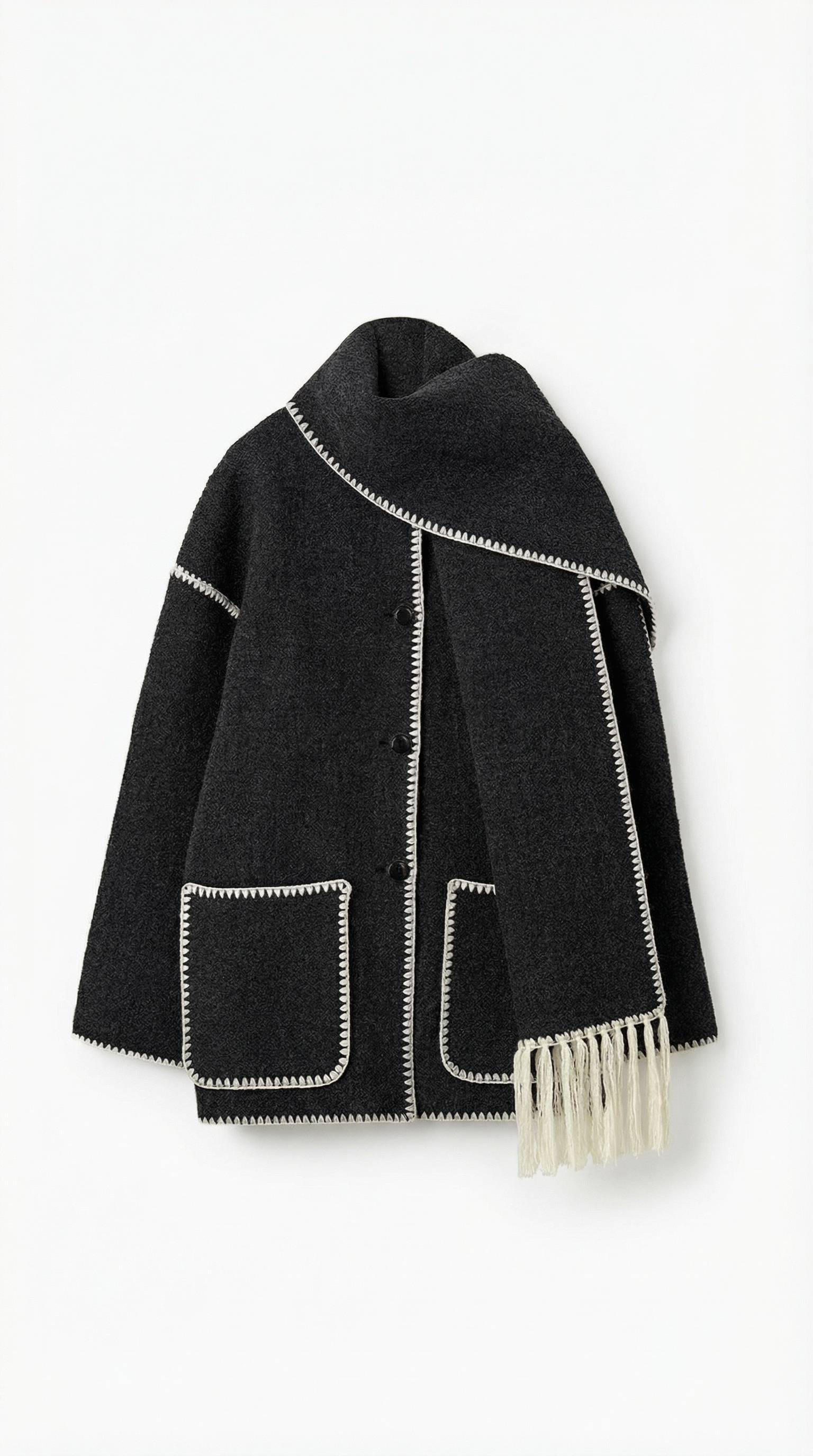 Catherine Contrast Trim Scarf Jacket