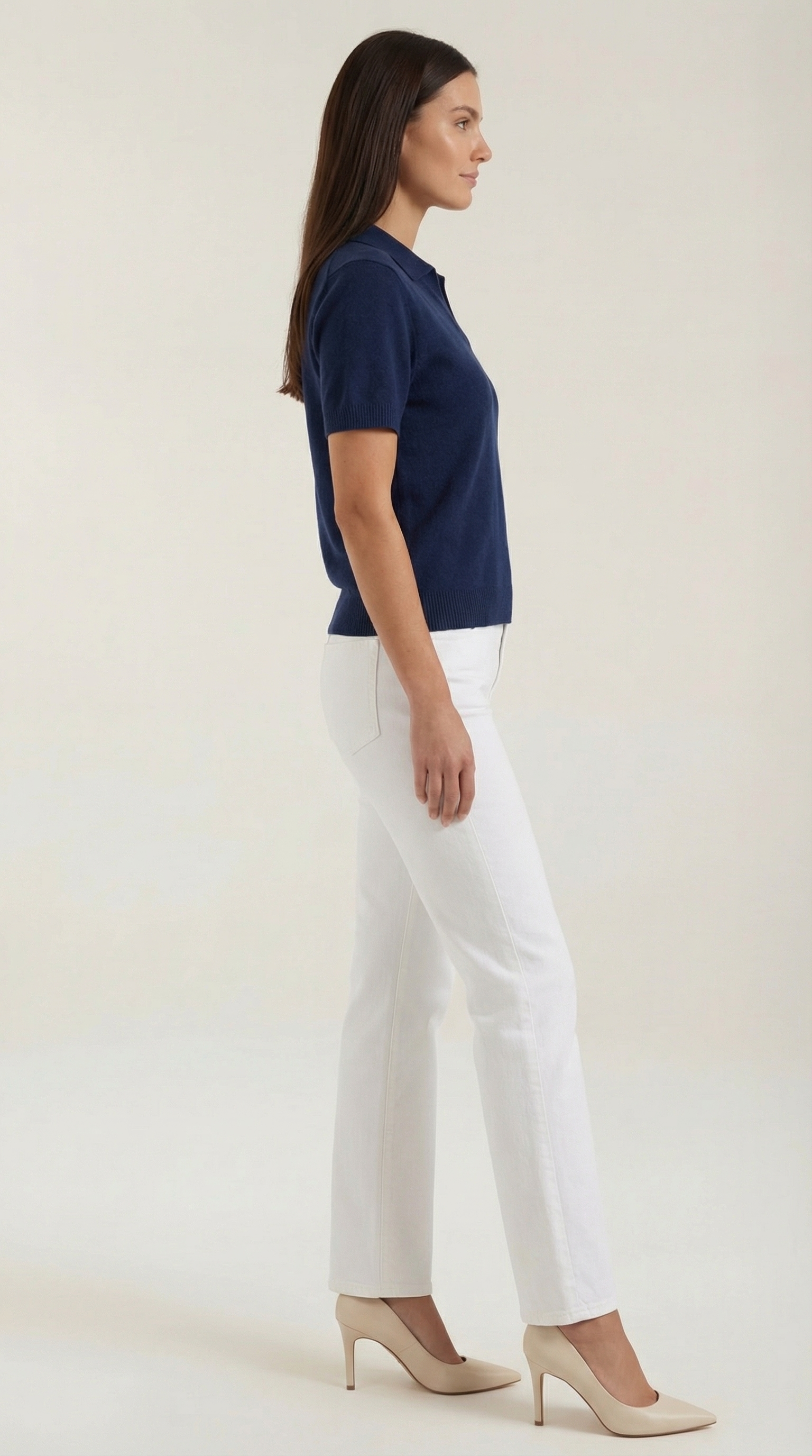 Rita Knitted Short-Sleeved Polo Top