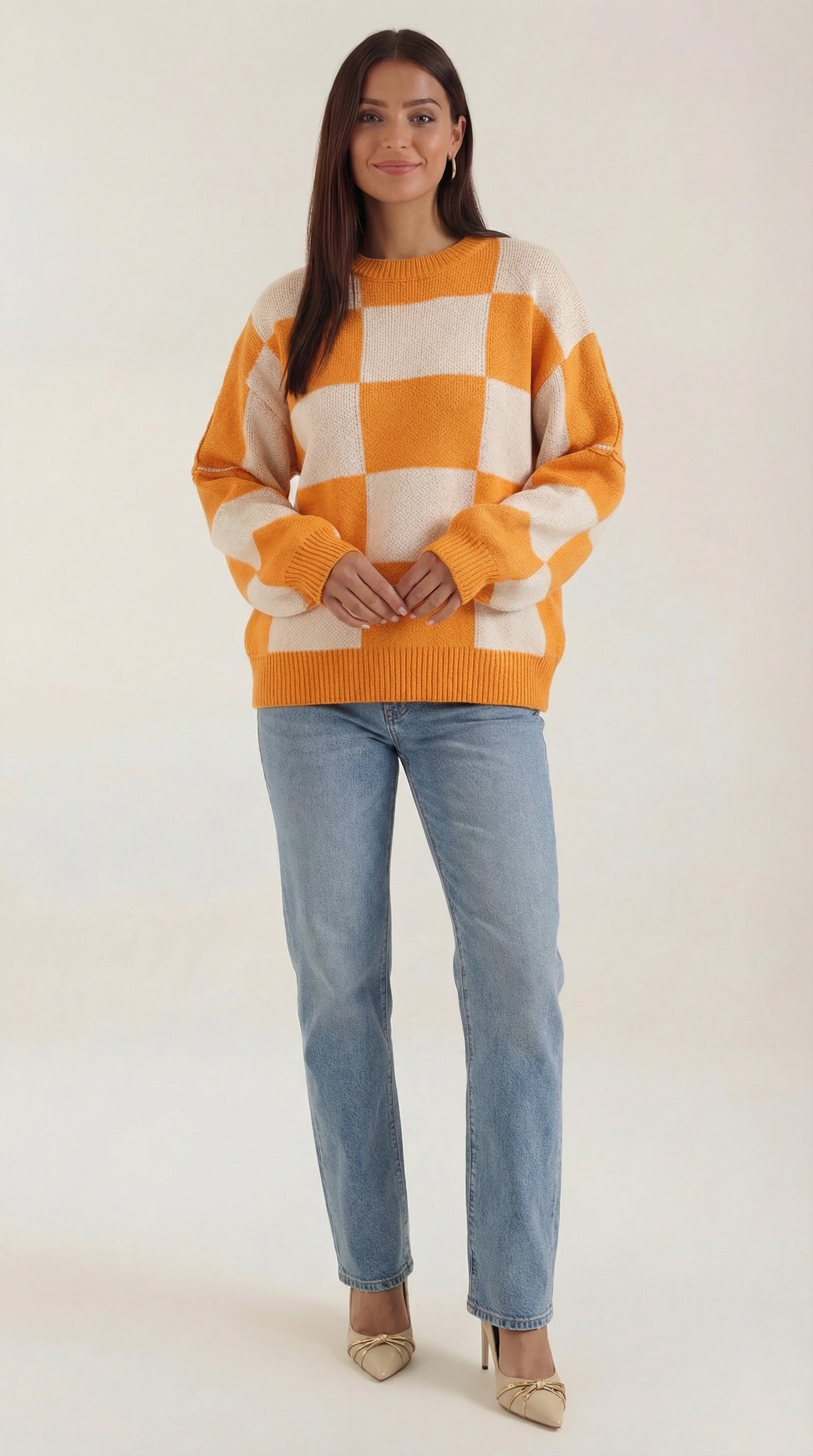 Emma Checkered Knit Sweater