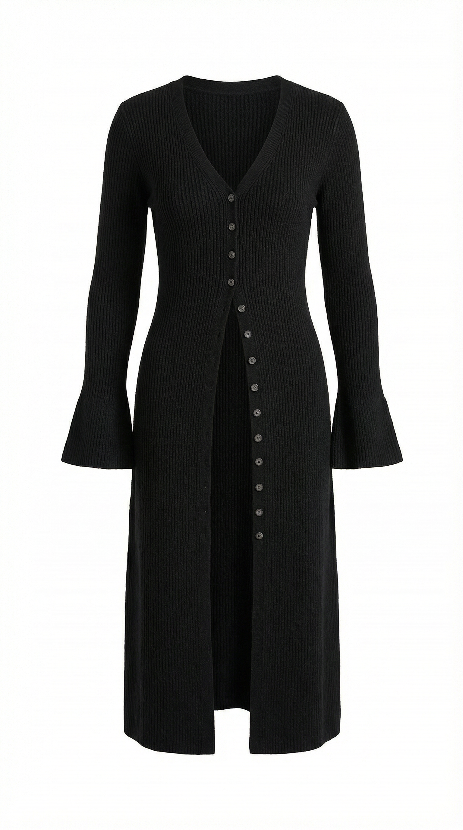 Valerie Ribbed V-Neck Maxi Cardigan