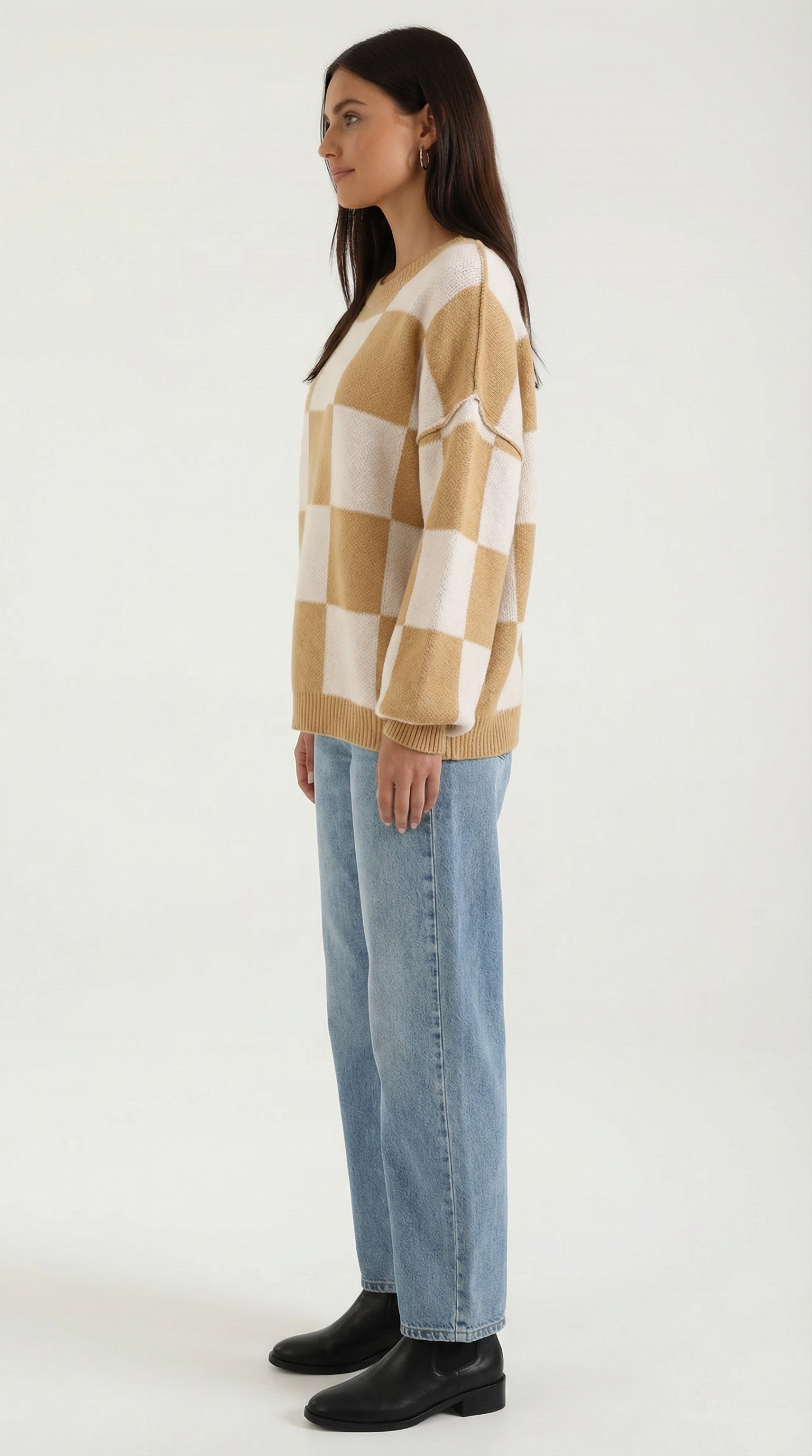 Emma Checkered Knit Sweater