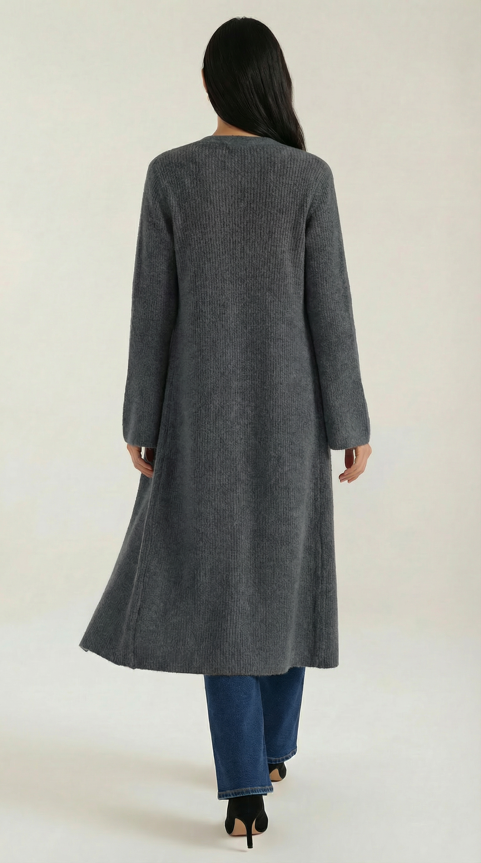 Valerie Ribbed V-Neck Maxi Cardigan