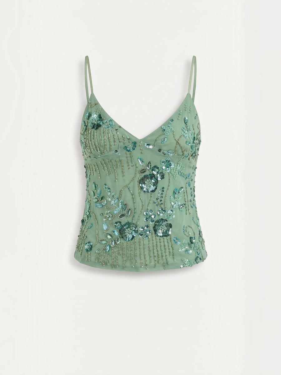 Dottie Sequin V Neck Cami Top