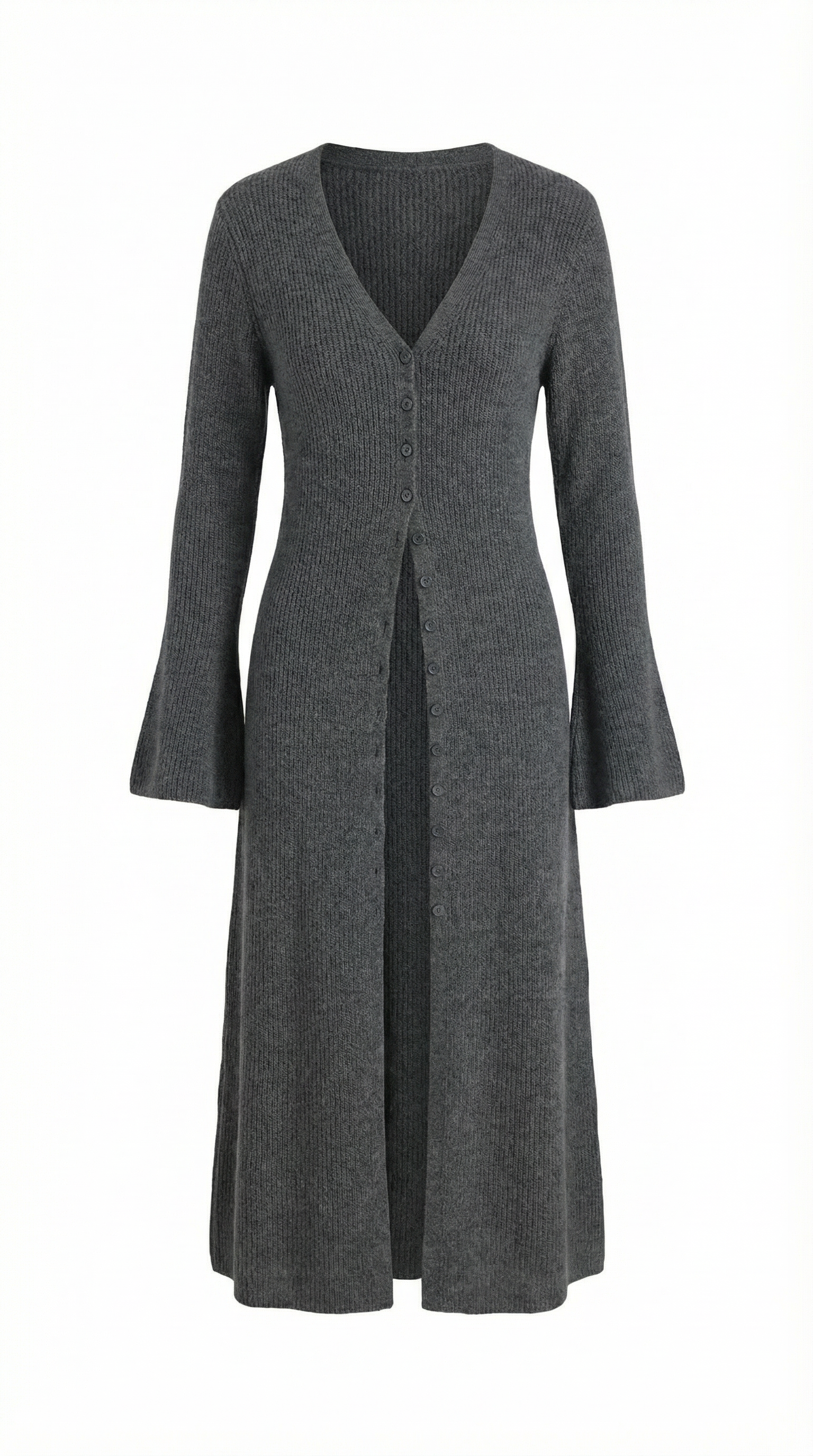 Valerie Ribbed V-Neck Maxi Cardigan