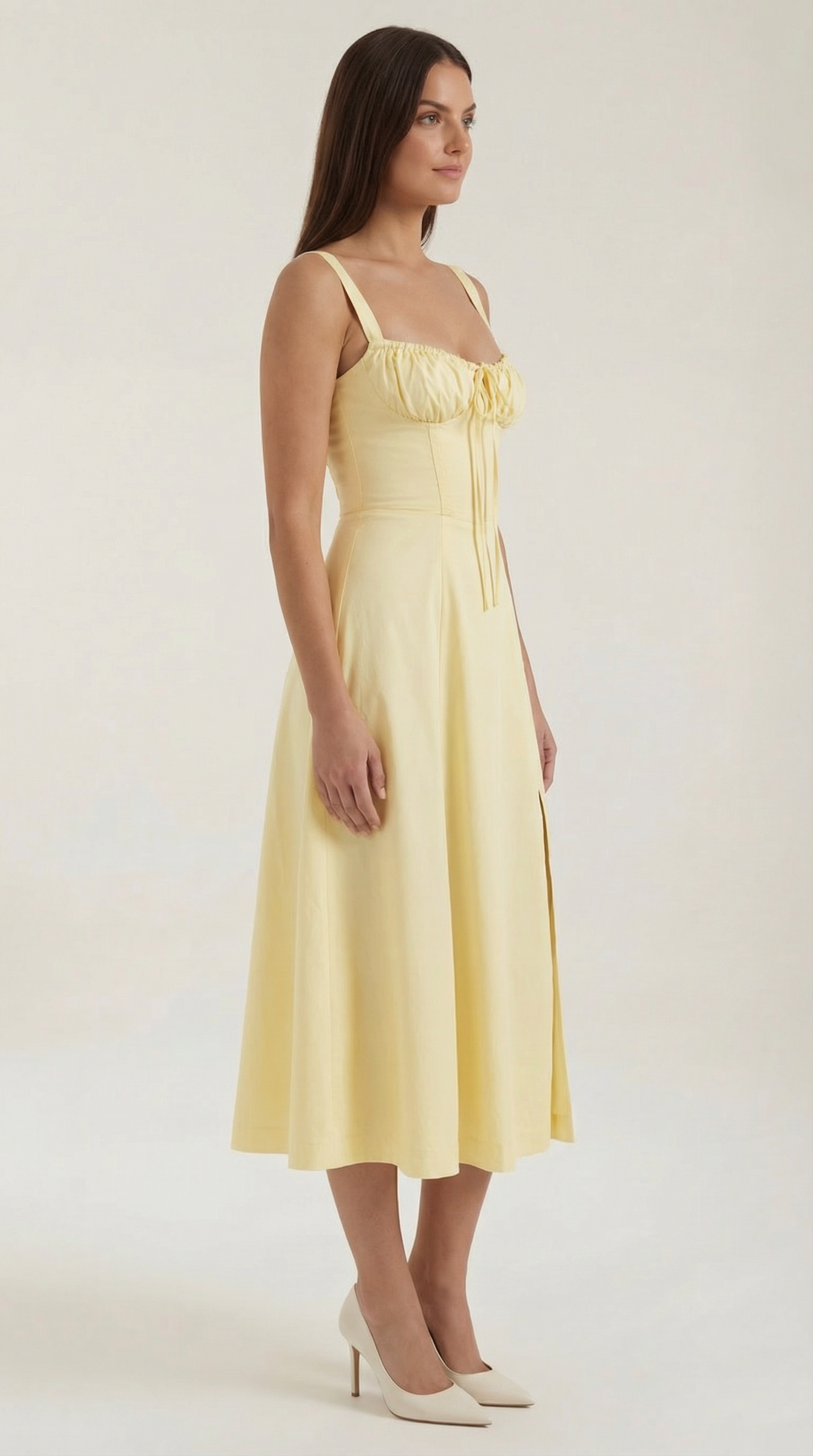 Jade Lace Up Midi Dress