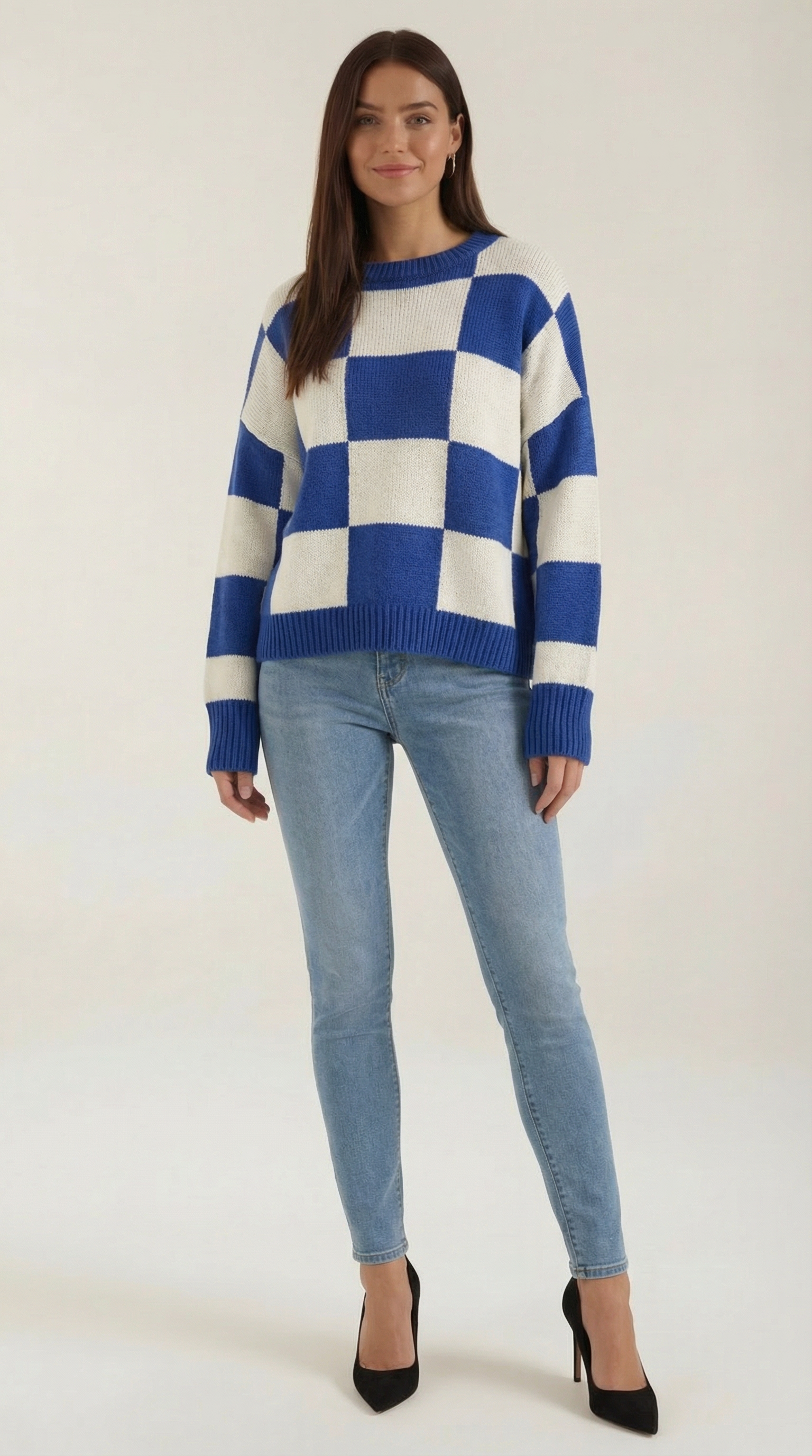 Emma Checkered Knit Sweater