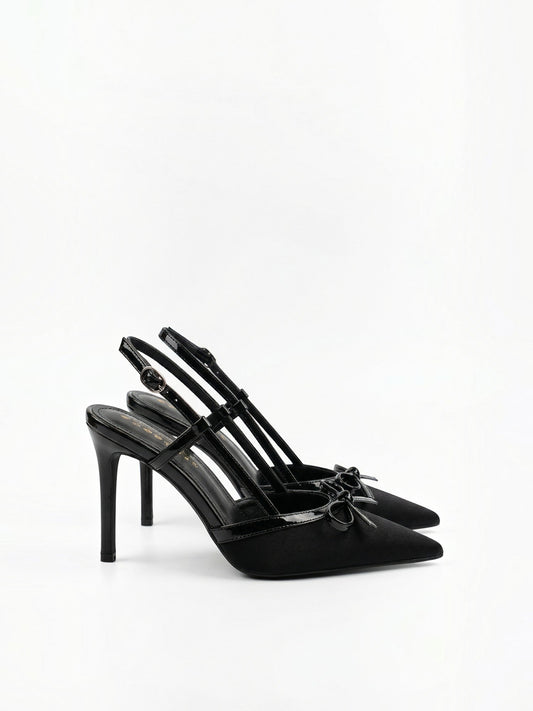 Rebecca Satin Bow Slingback Pumps