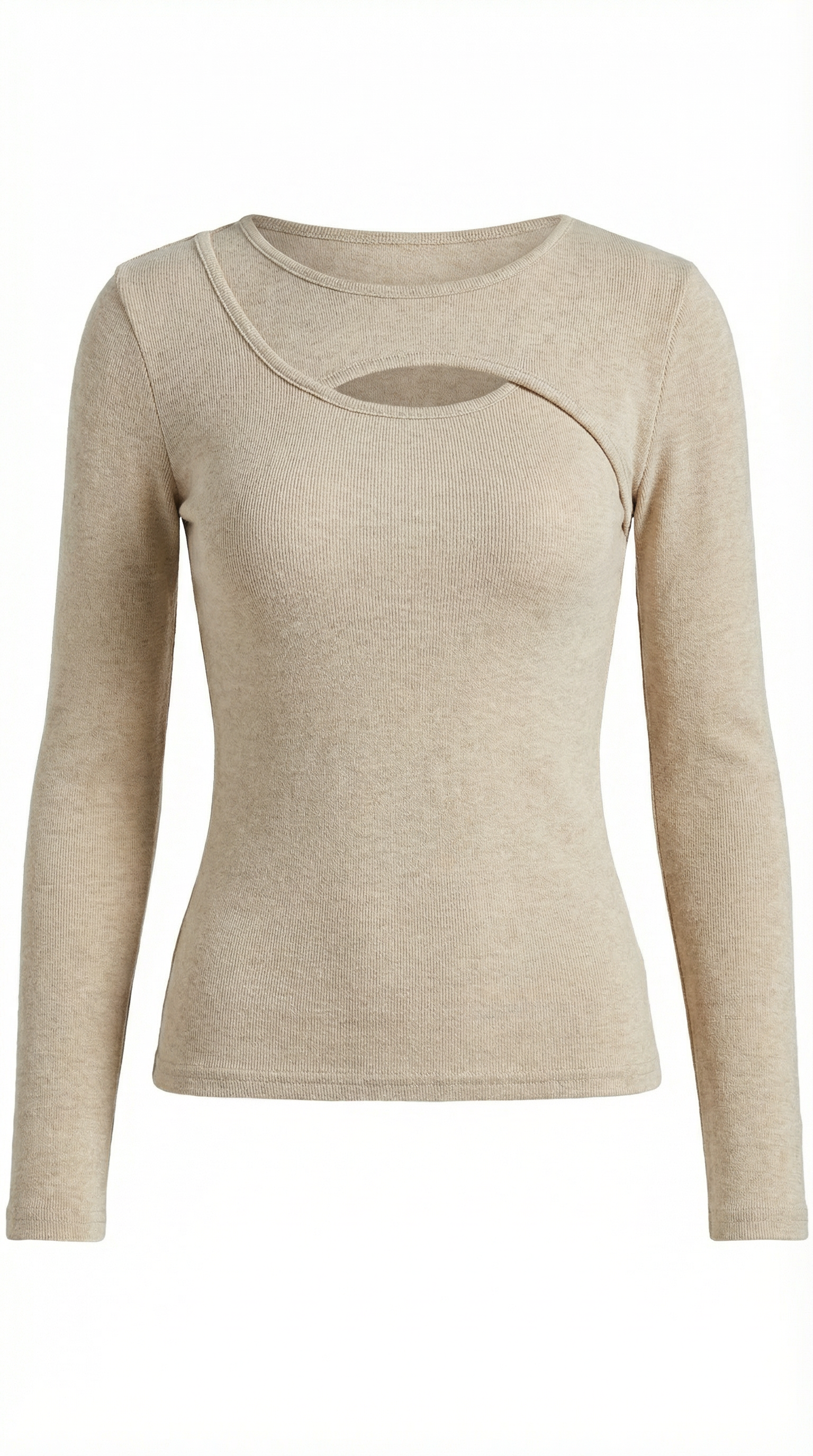 Barbara Chic Cutout Long-Sleeve Knit Top
