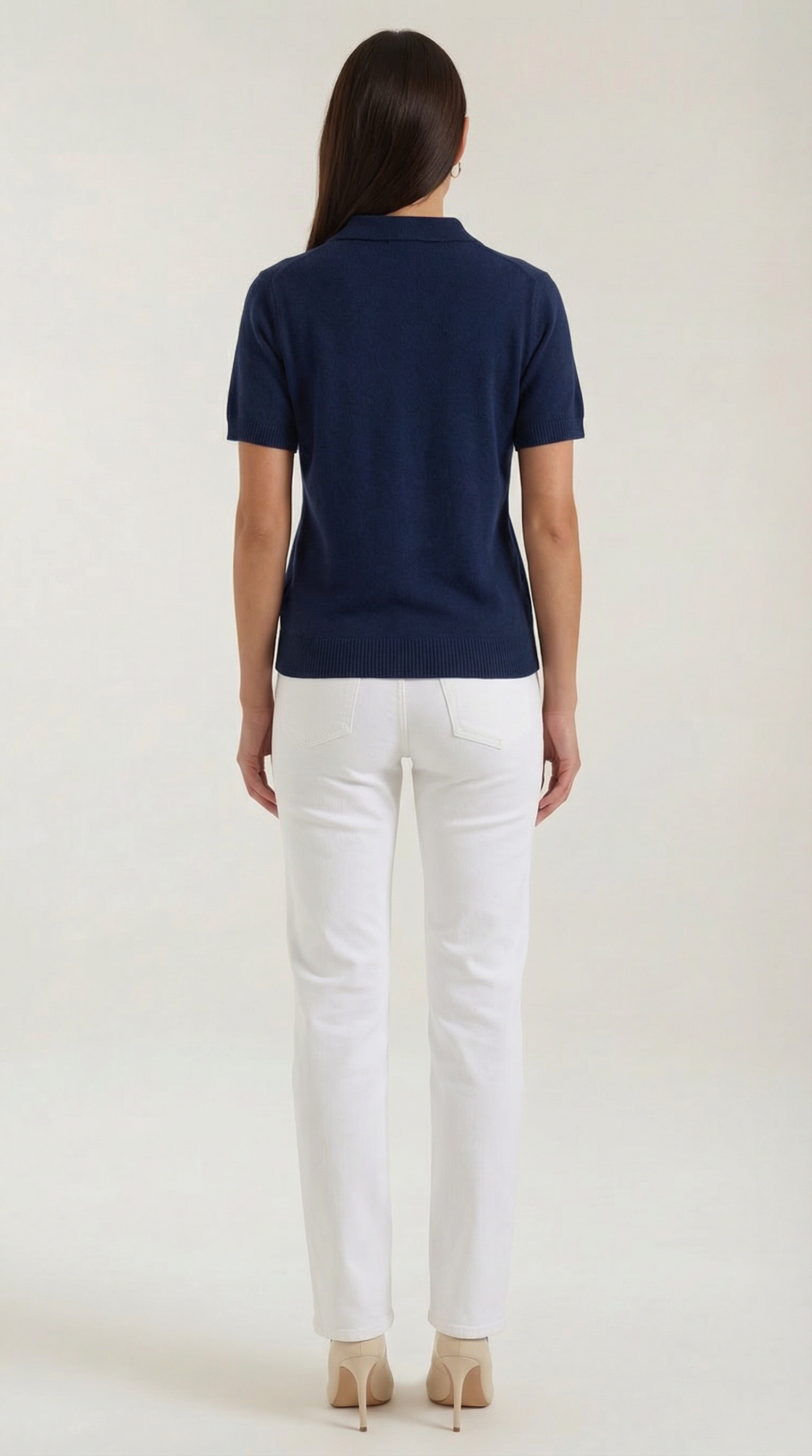 Rita Knitted Short-Sleeved Polo Top