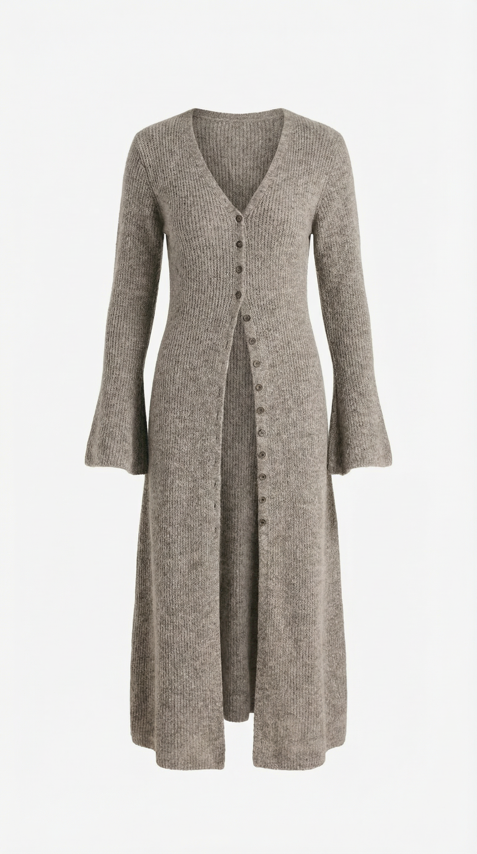 Valerie Ribbed V-Neck Maxi Cardigan