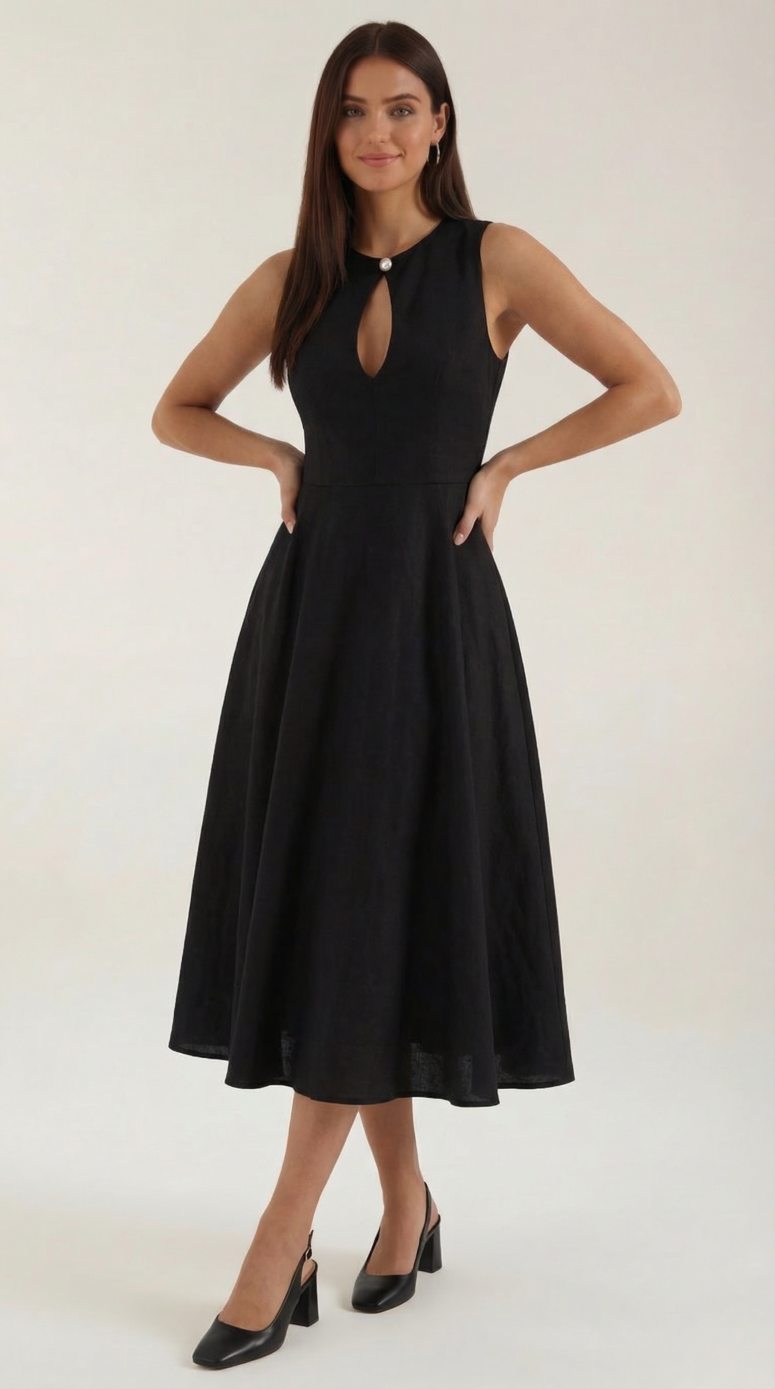 Nancy Linen Cutout Dress