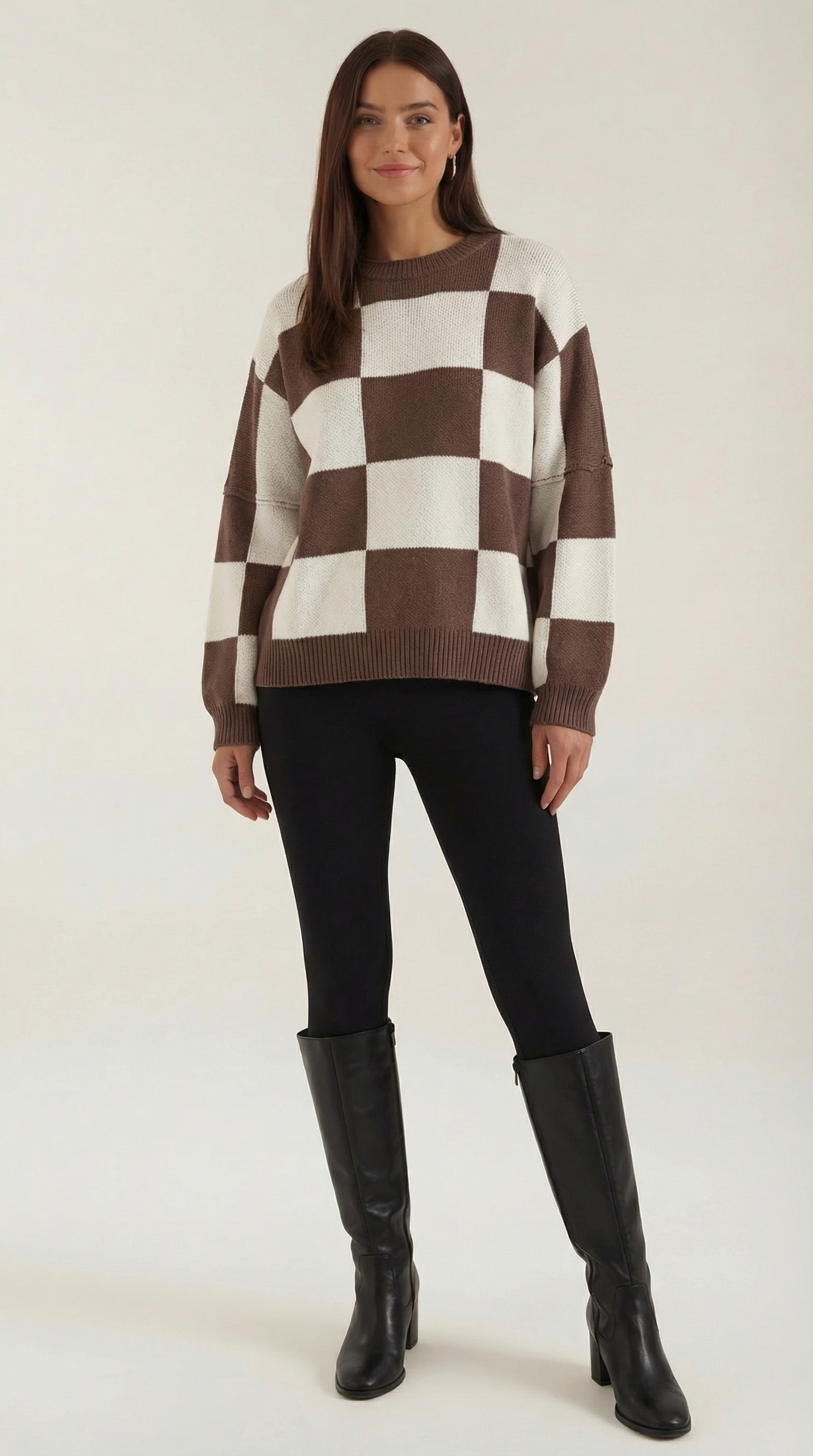 Emma Checkered Knit Sweater