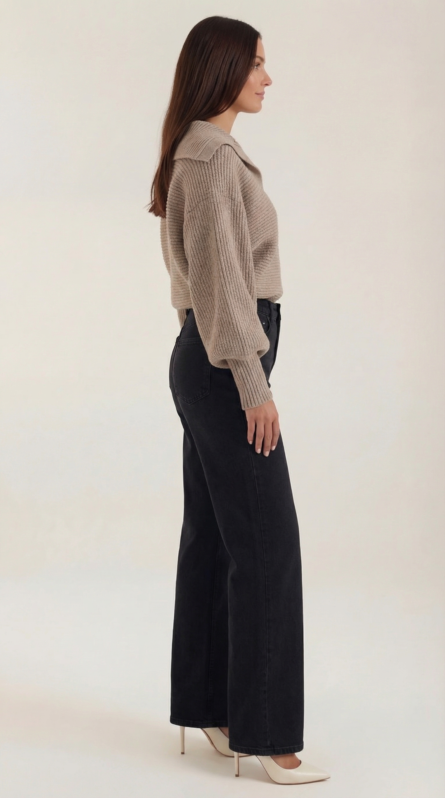 Pauline Collared Chunky Knit Sweater