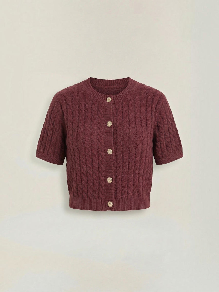 Faith Cable Knit Cropped Cardigan