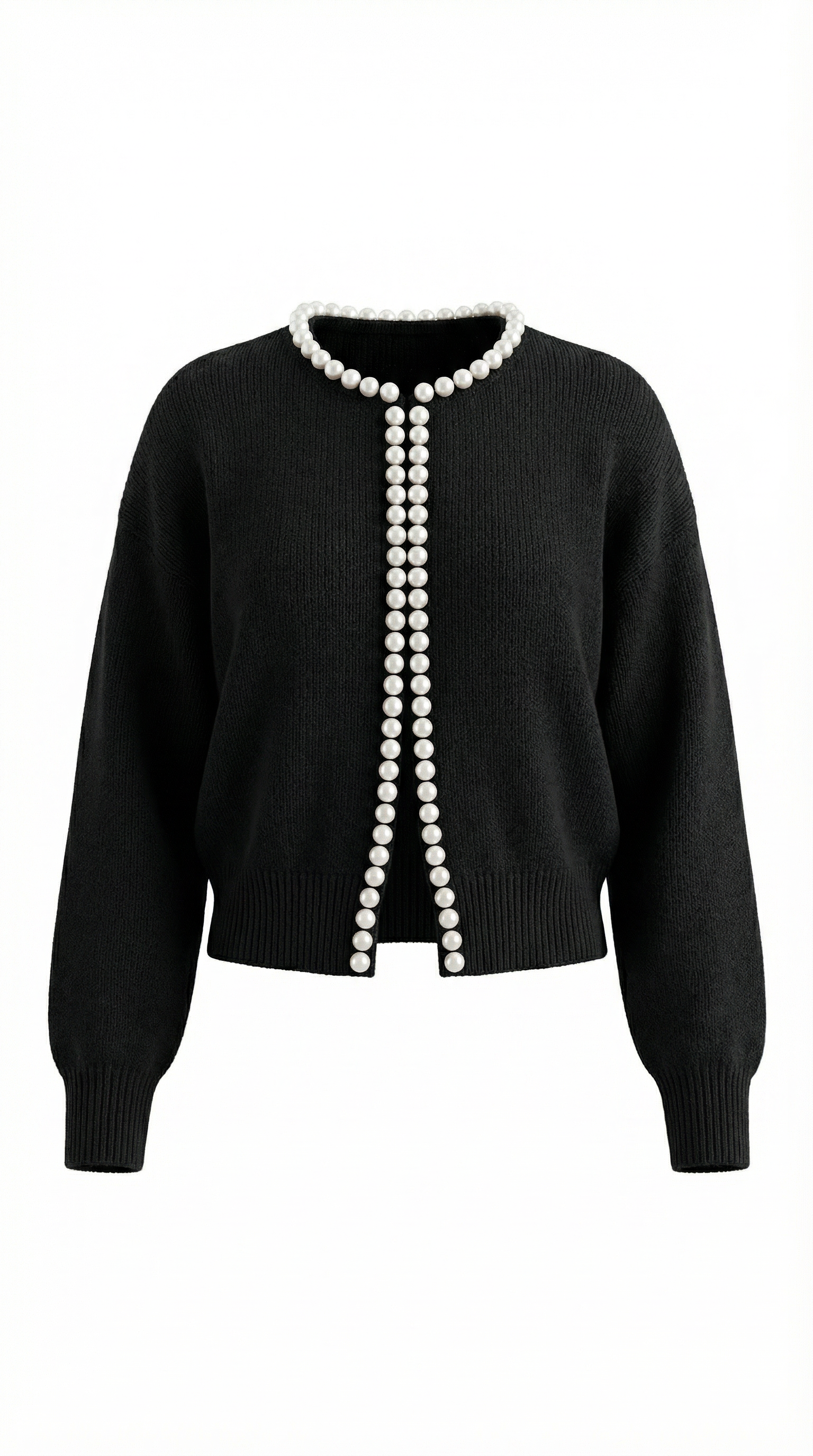 Caroline Pearl Trim Knit Cardigan