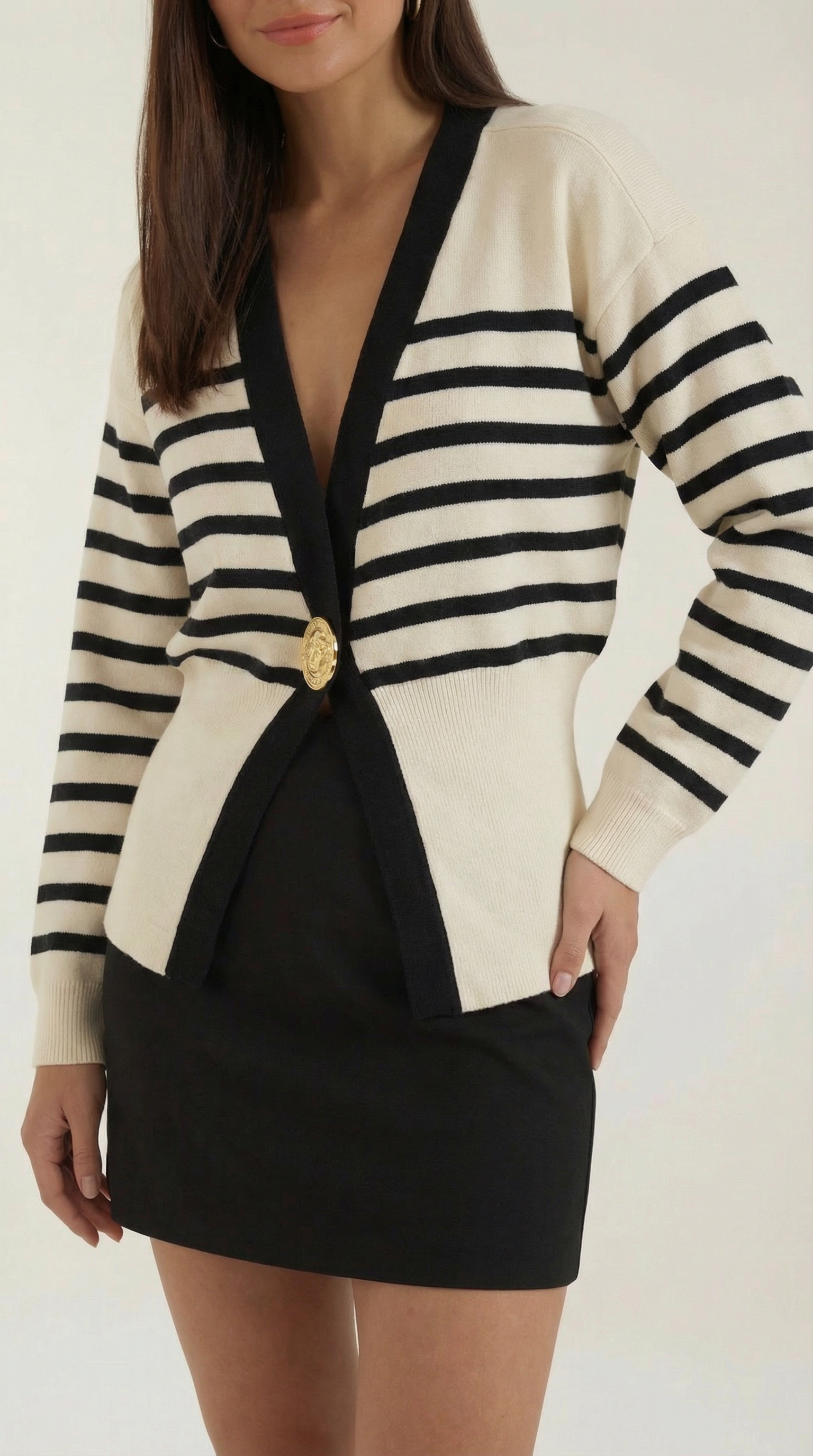 Christine Chic Deep-V Statement Cardigan