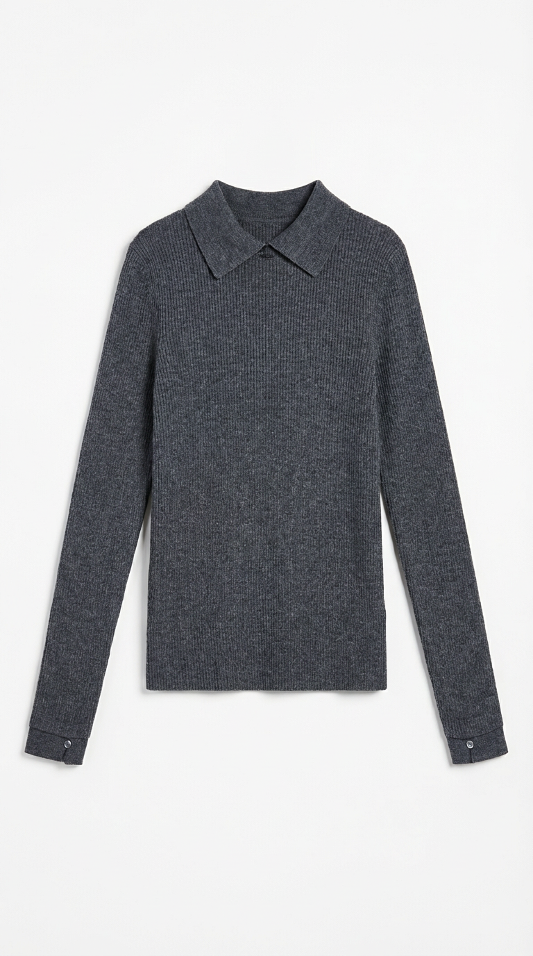 Gail Collared Long Sleeve Knit Top