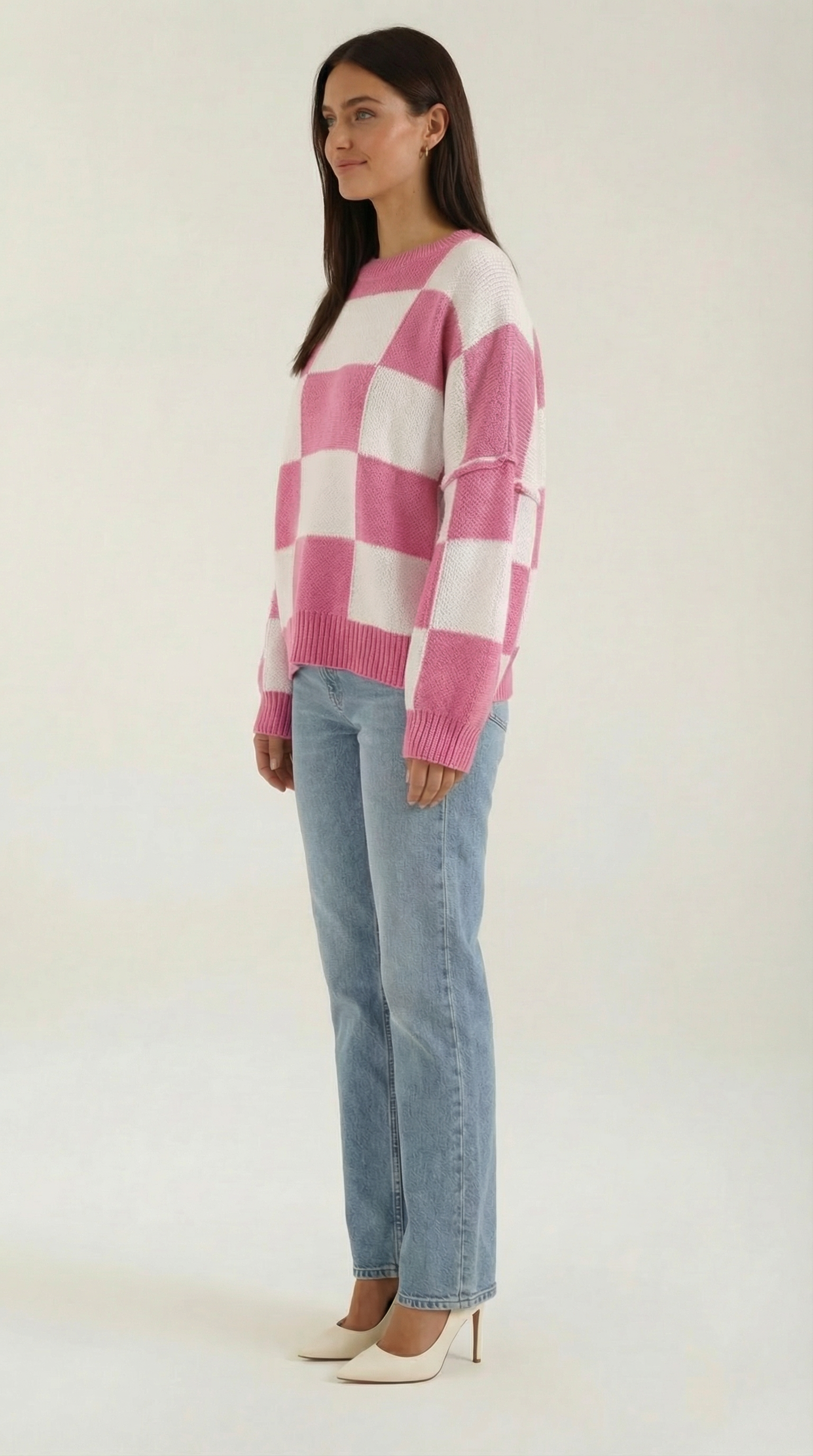 Emma Checkered Knit Sweater