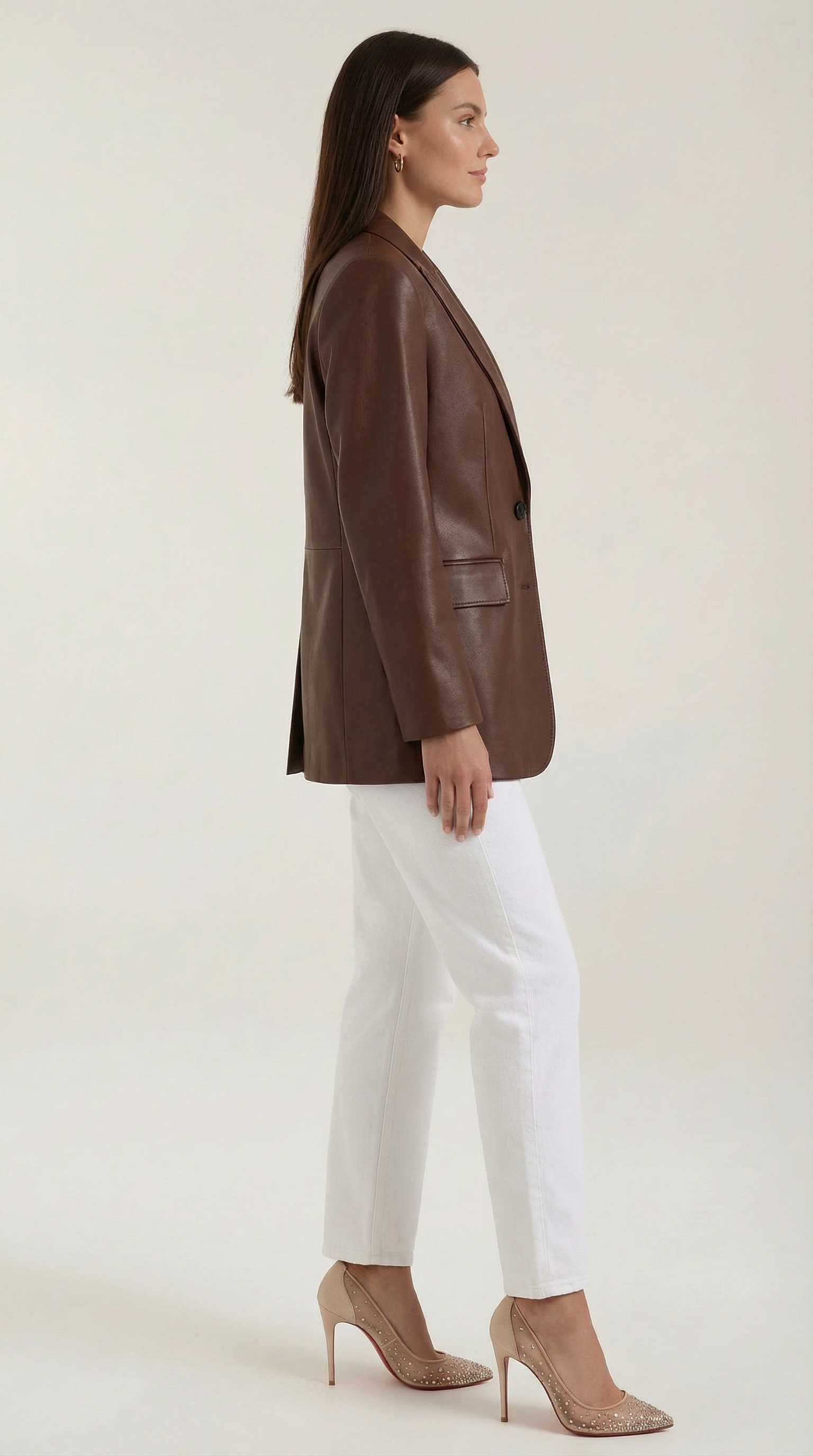 Catherine Oversized Leather Blazer
