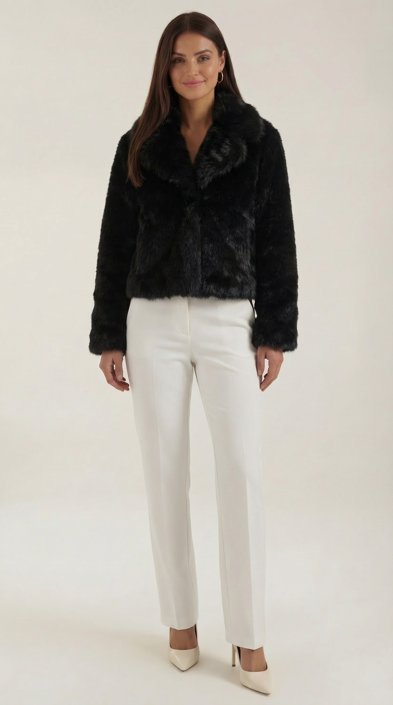 Debra Black Faux Fur Jacket