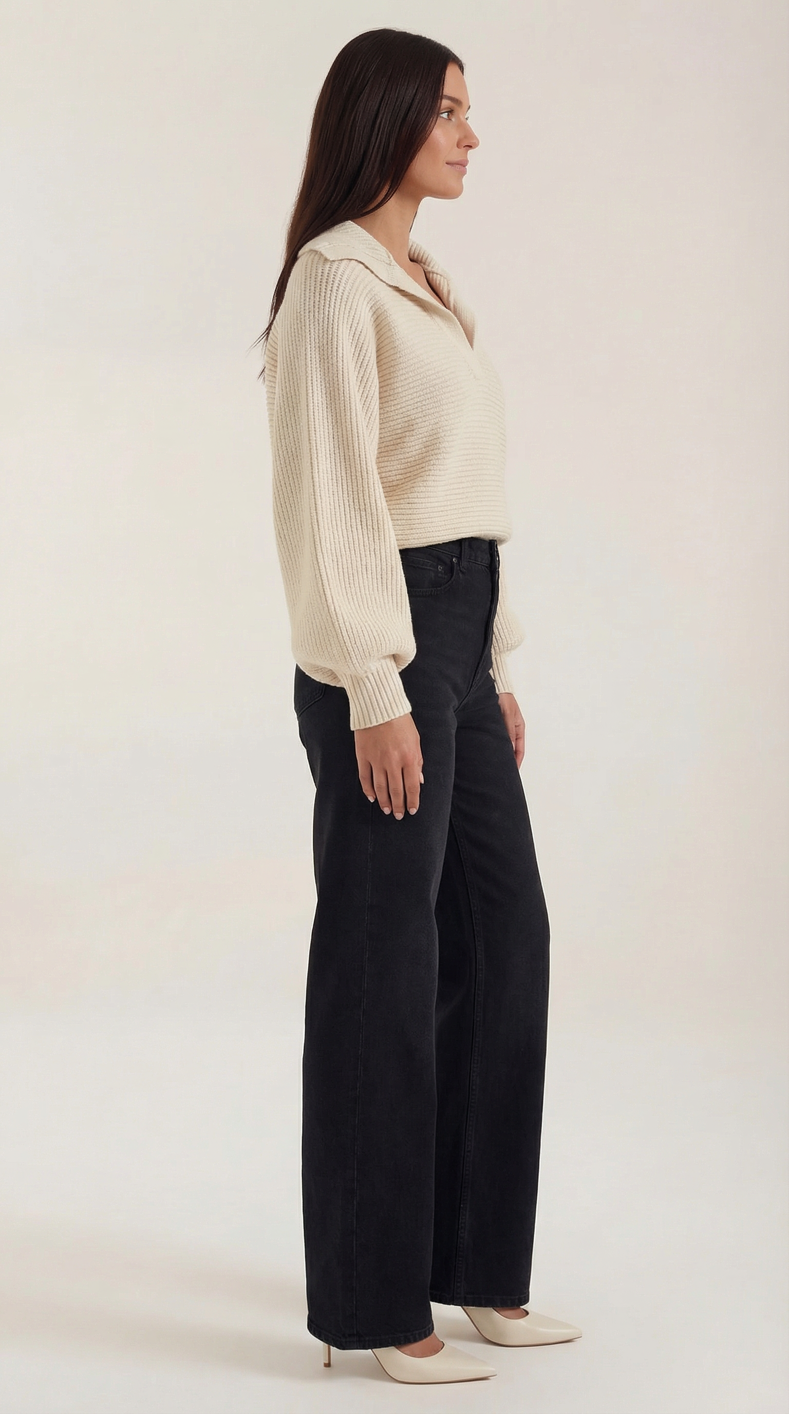Pauline Collared Chunky Knit Sweater
