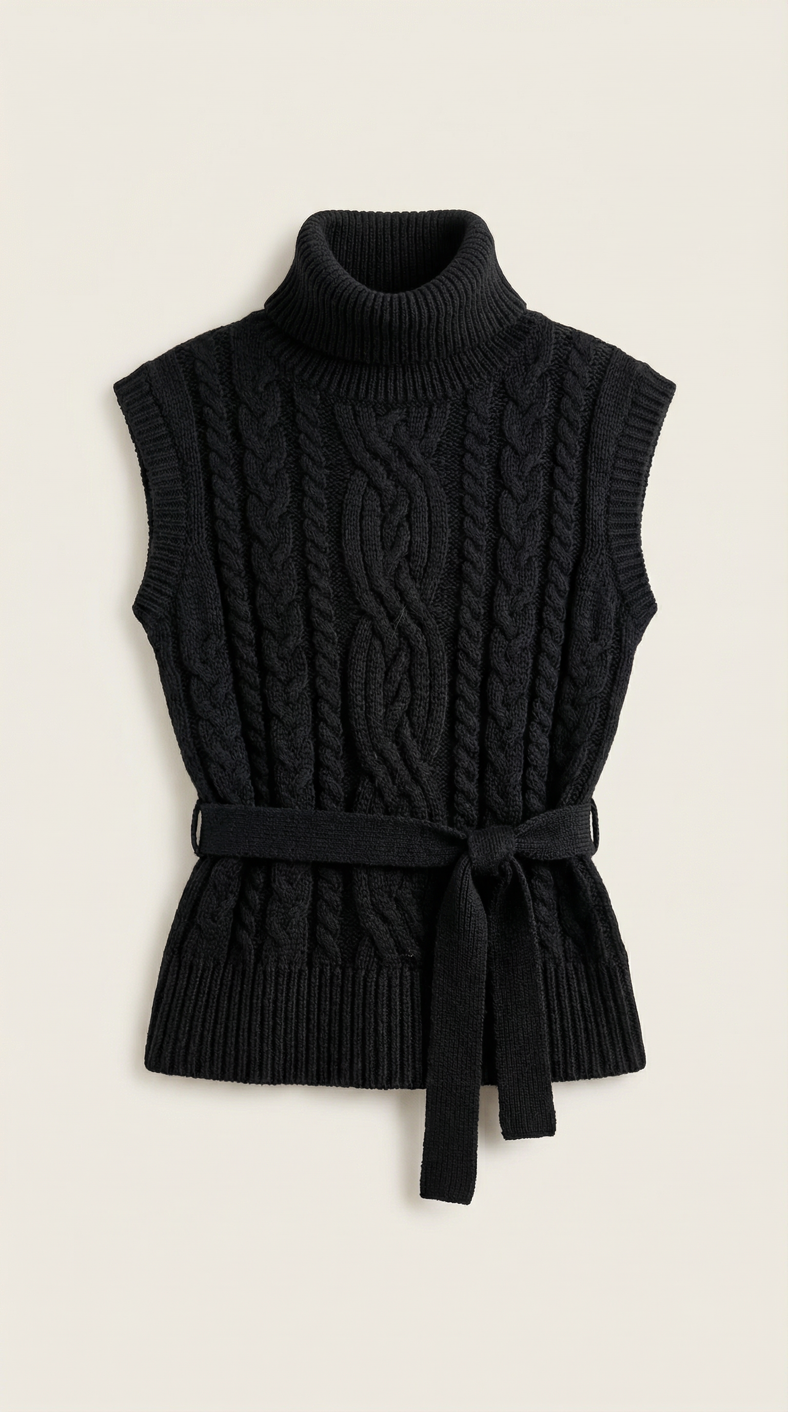Wendy Roll Neck Cable Knit Vest