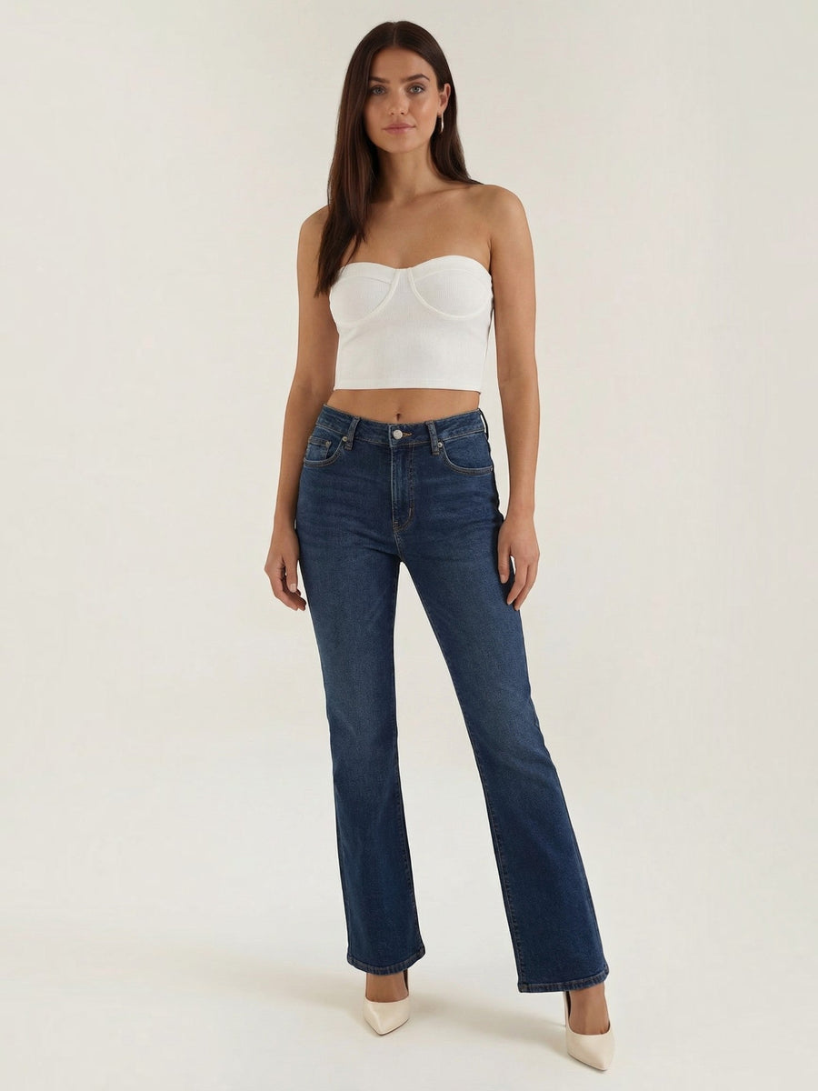 Hermione Strapless Corset Style Knit Top