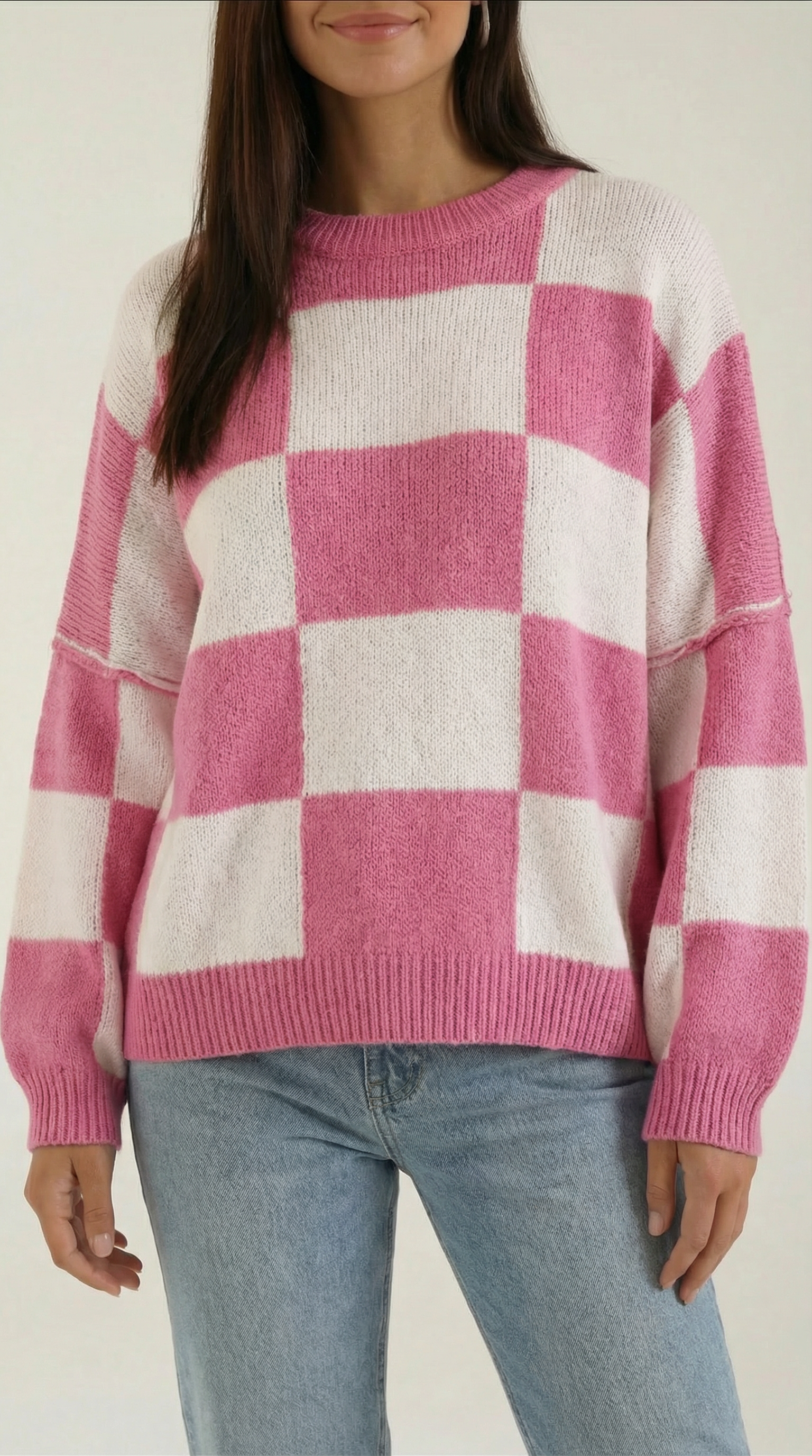 Emma Checkered Knit Sweater