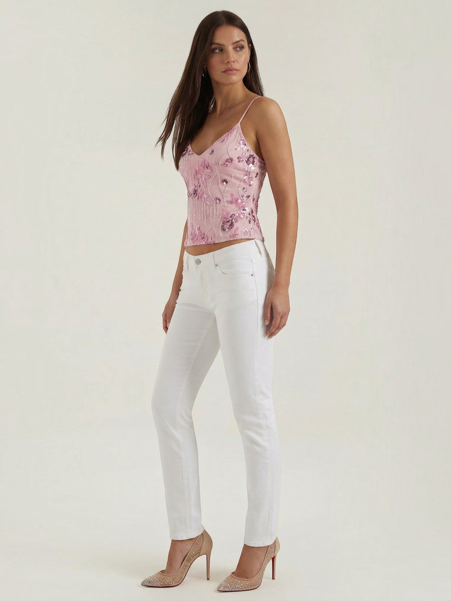 Dottie Sequin V Neck Cami Top