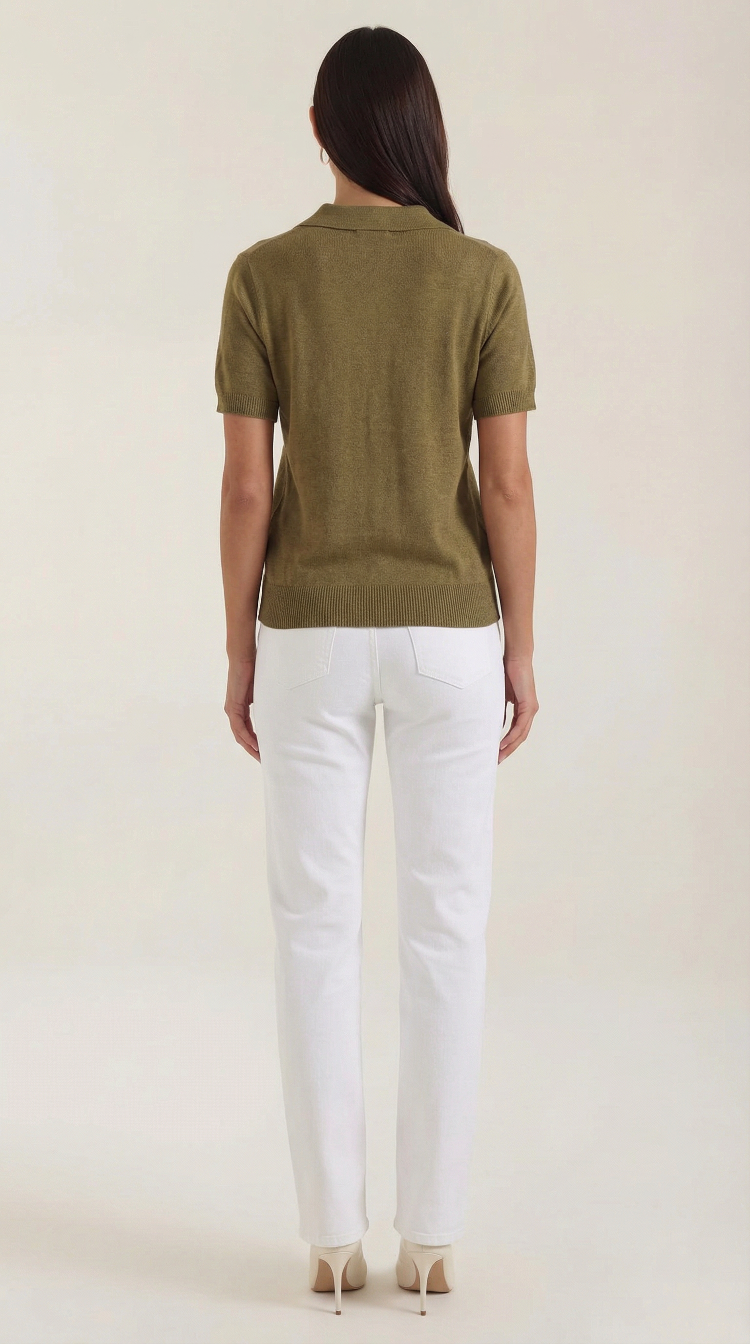 Rita Knitted Short-Sleeved Polo Top