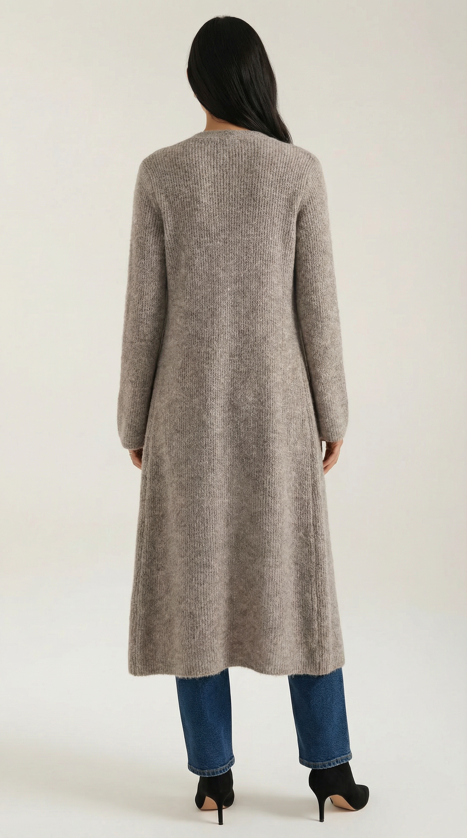 Valerie Ribbed V-Neck Maxi Cardigan