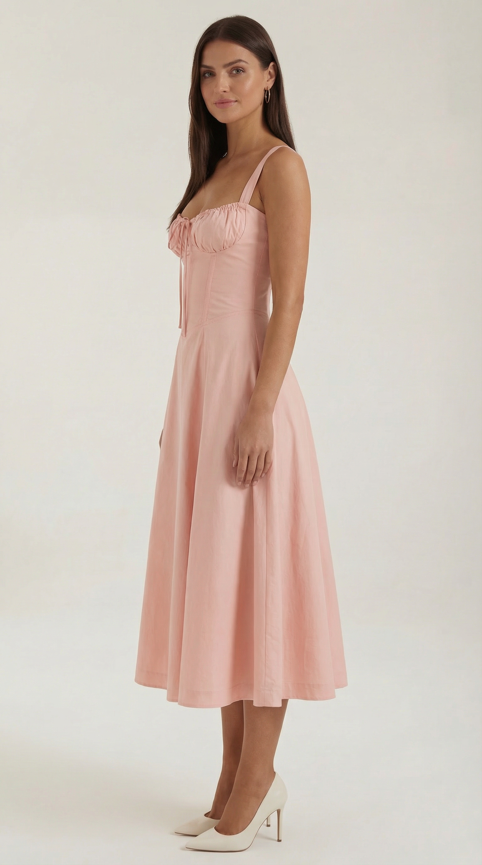 Jade Lace Up Midi Dress