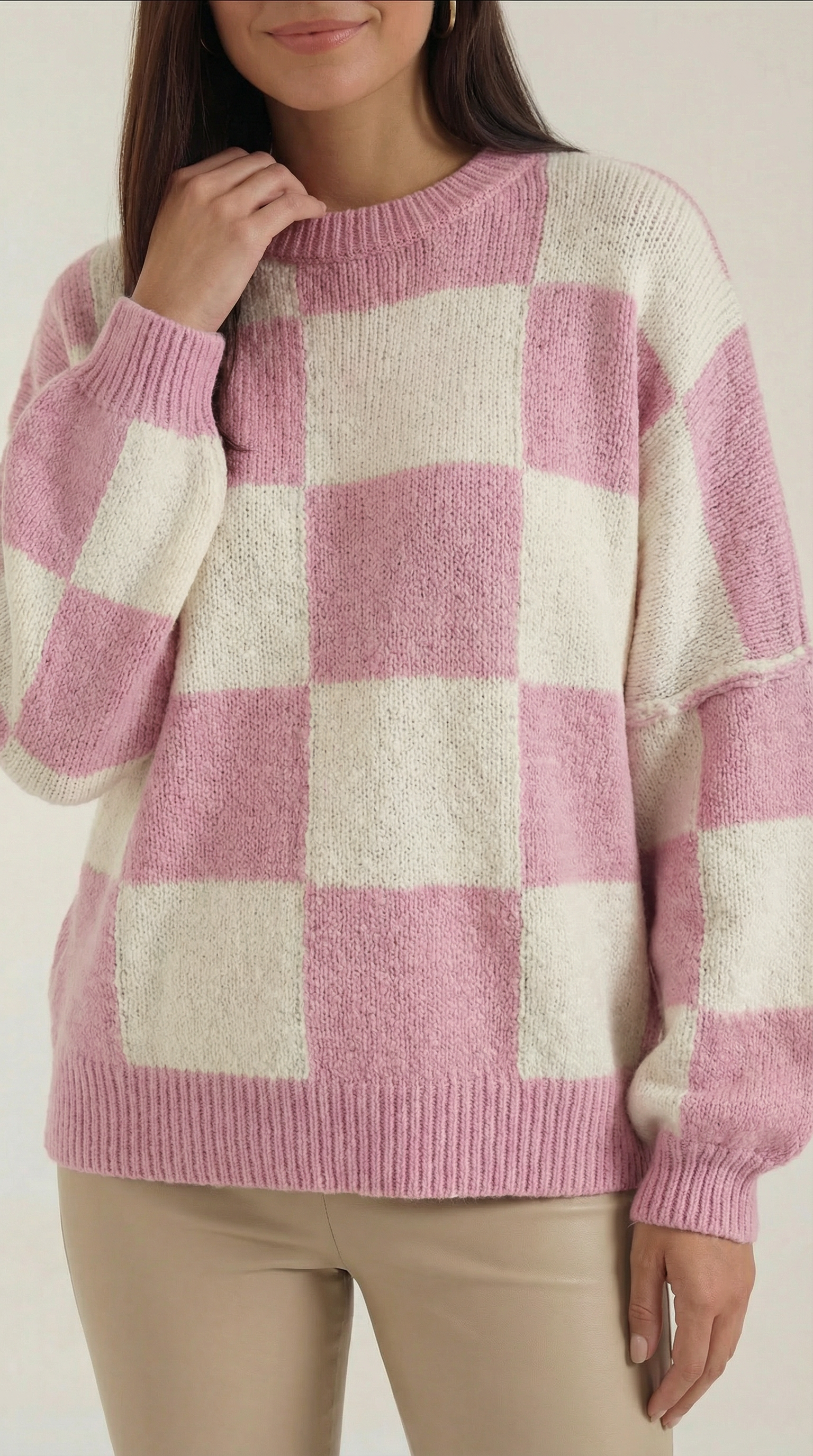 Emma Checkered Knit Sweater