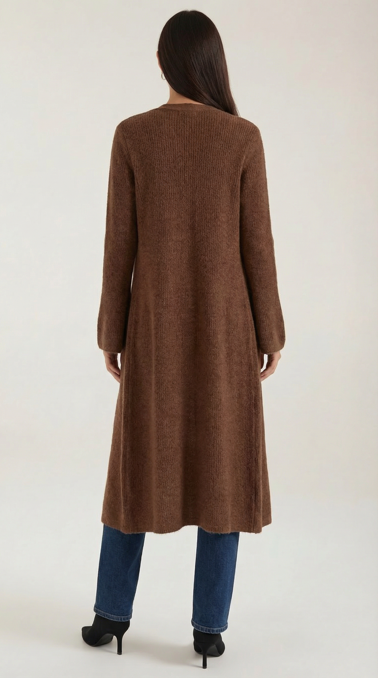 Valerie Ribbed V-Neck Maxi Cardigan