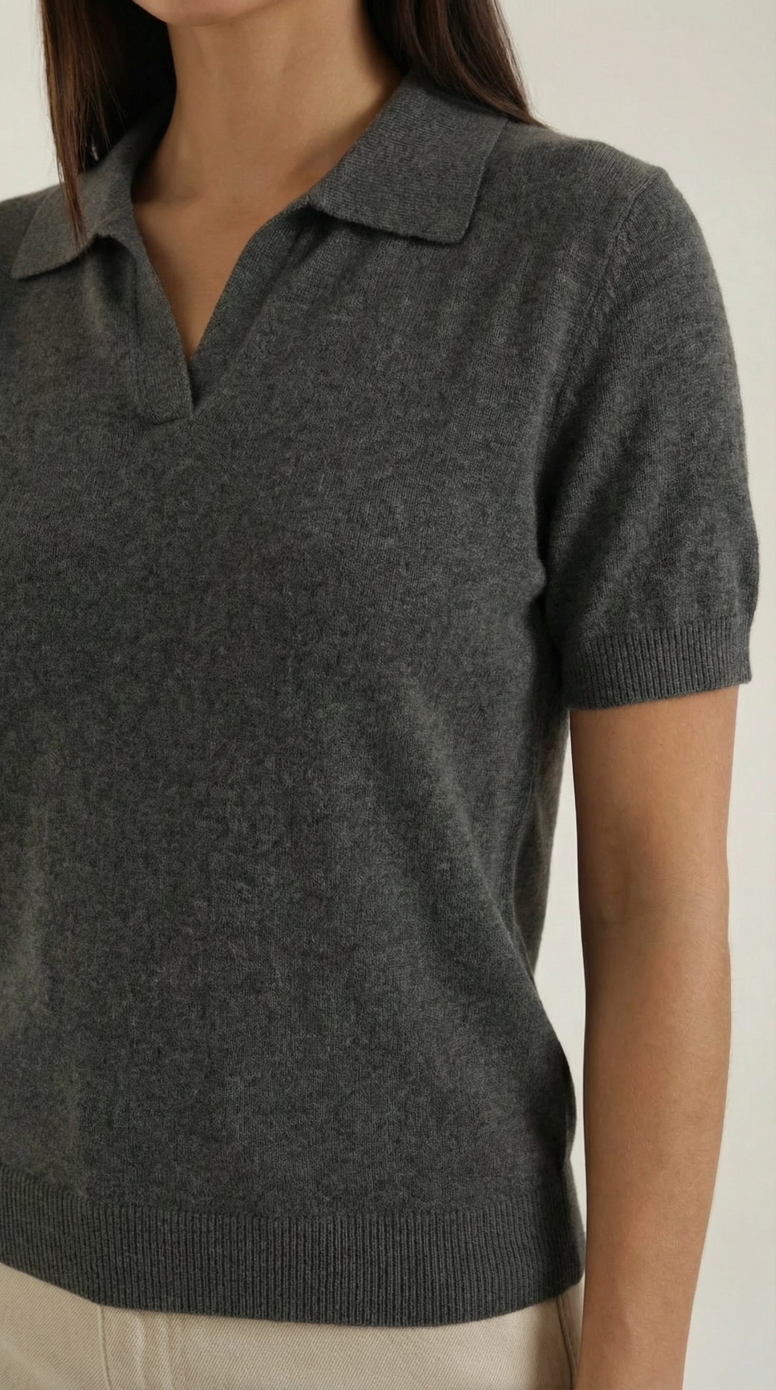 Rita Knitted Short-Sleeved Polo Top