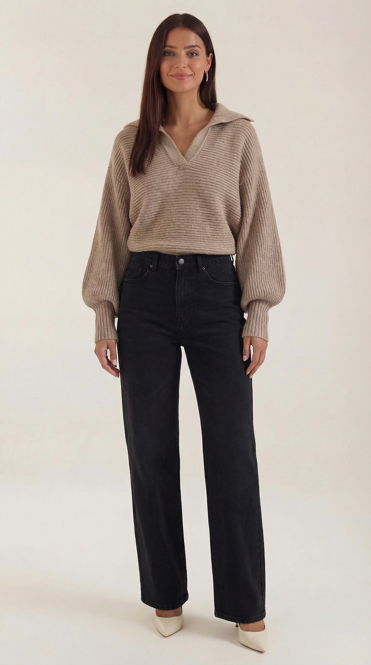 Pauline Collared Chunky Knit Sweater