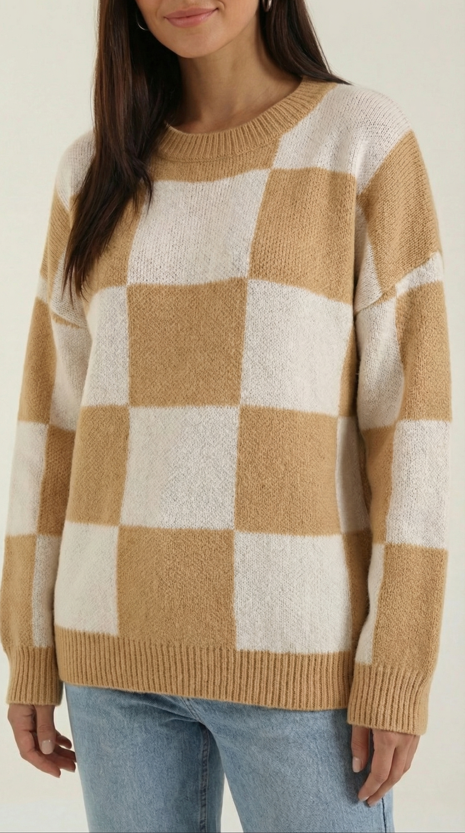 Emma Checkered Knit Sweater