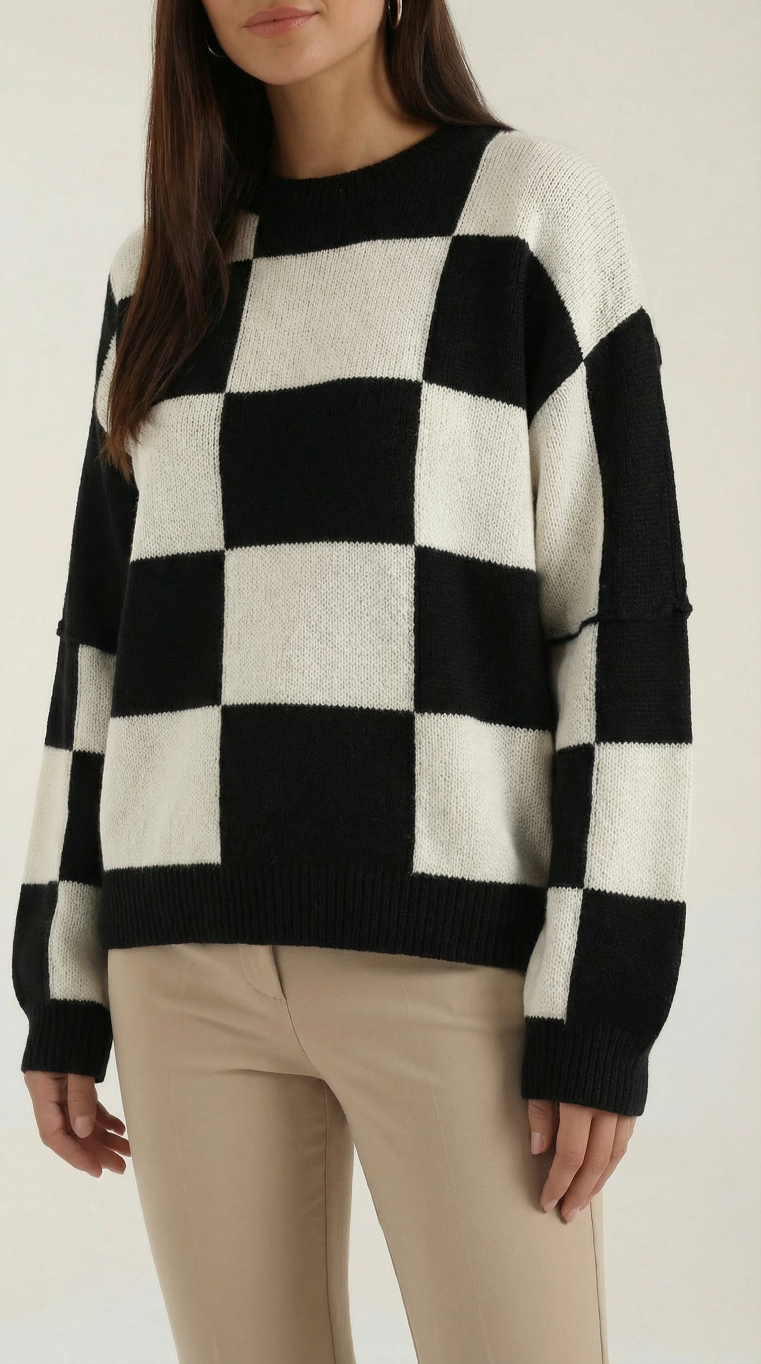 Emma Checkered Knit Sweater