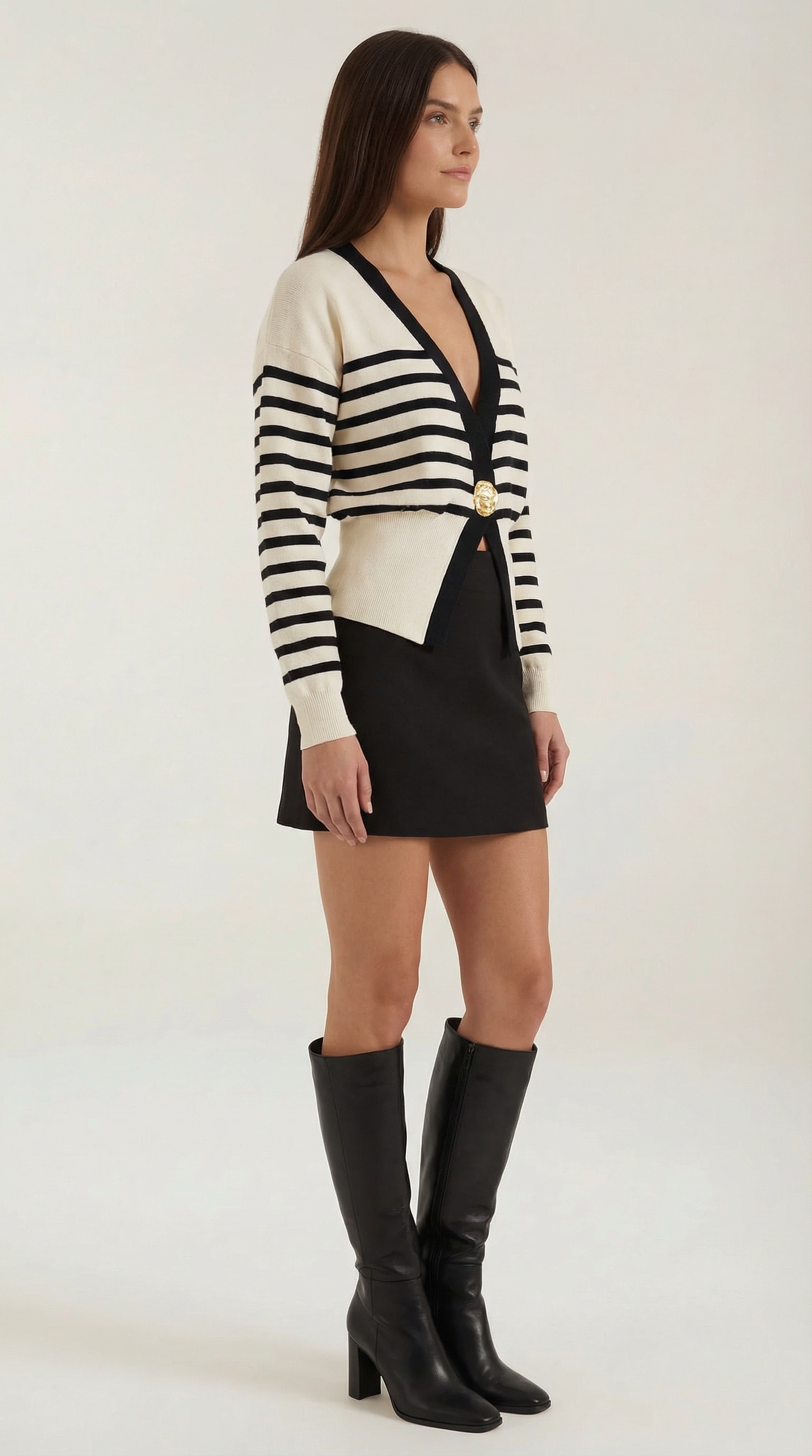 Christine Chic Deep-V Statement Cardigan