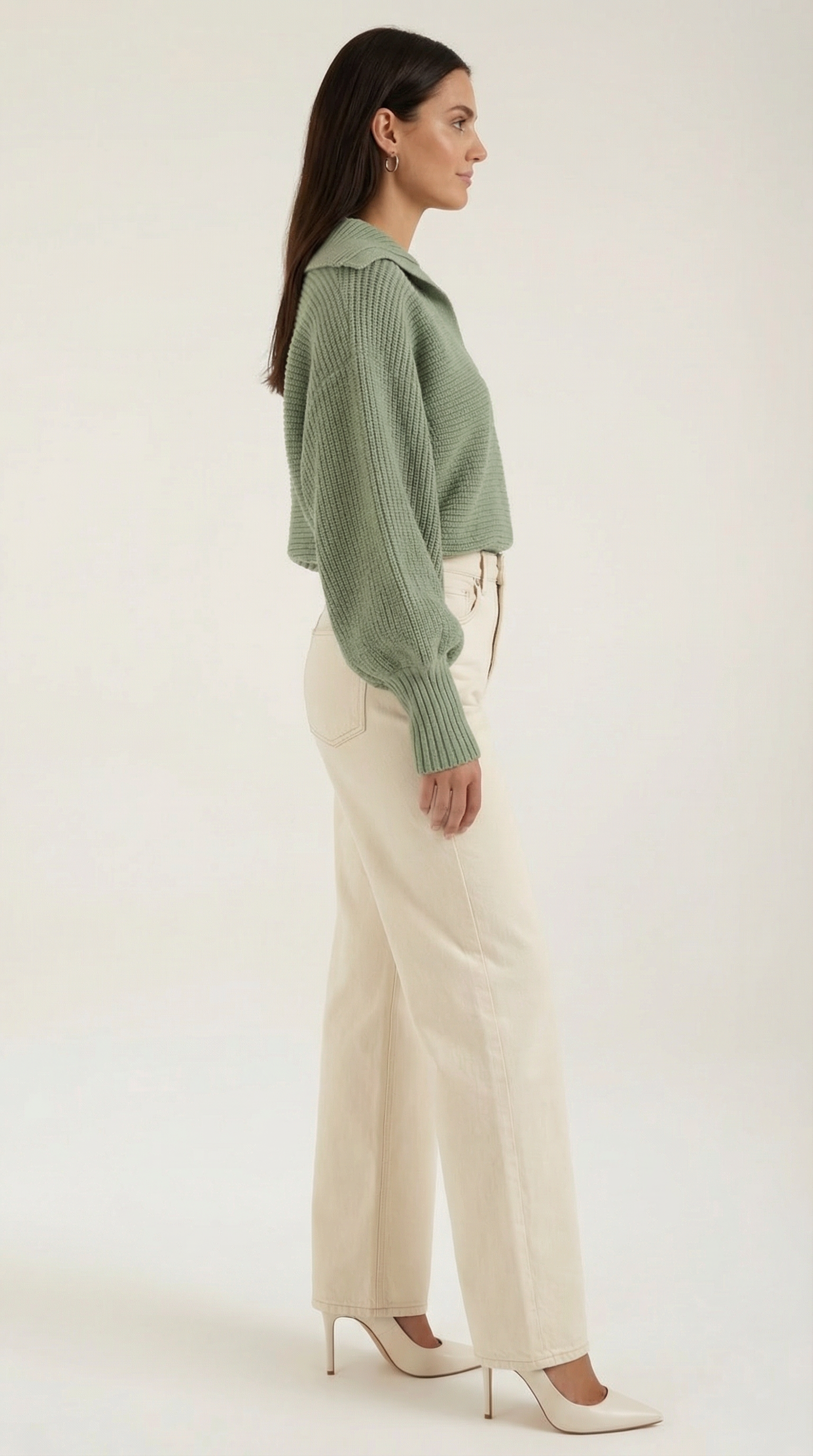 Pauline Collared Chunky Knit Sweater