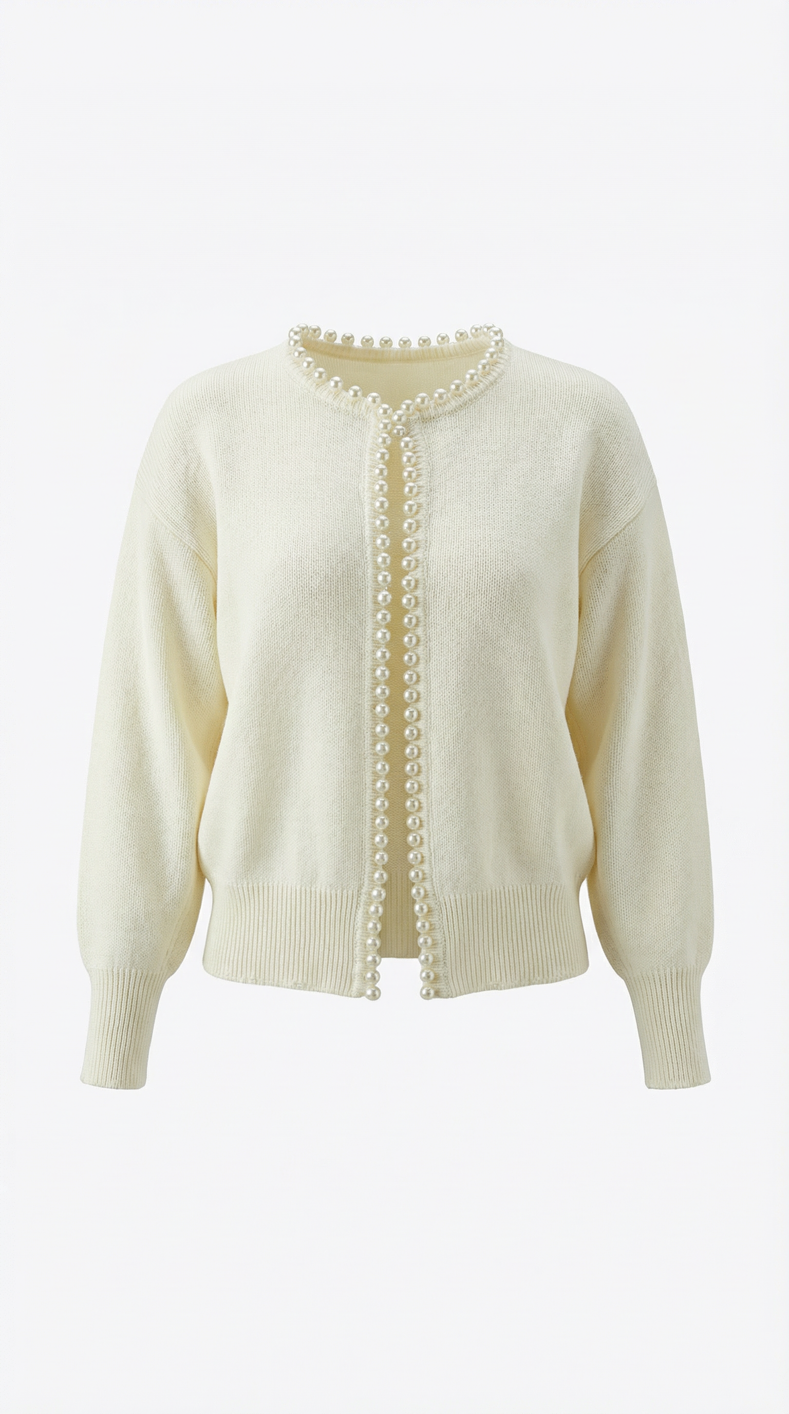 Caroline Pearl Trim Knit Cardigan
