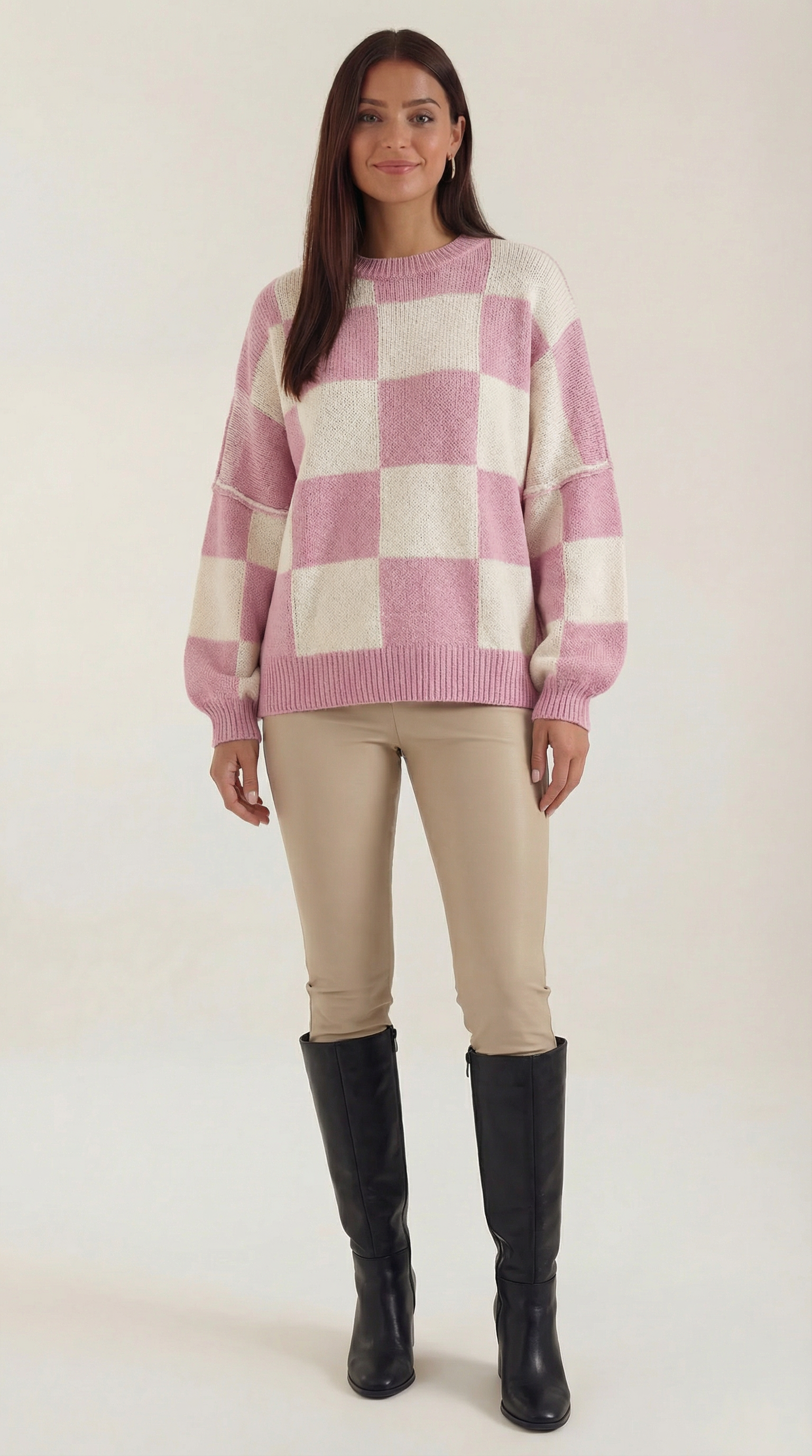Emma Checkered Knit Sweater