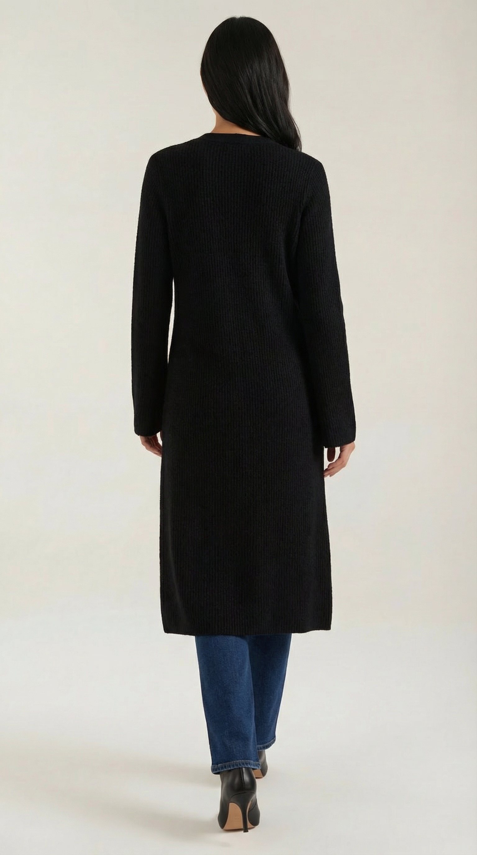 Valerie Ribbed V-Neck Maxi Cardigan