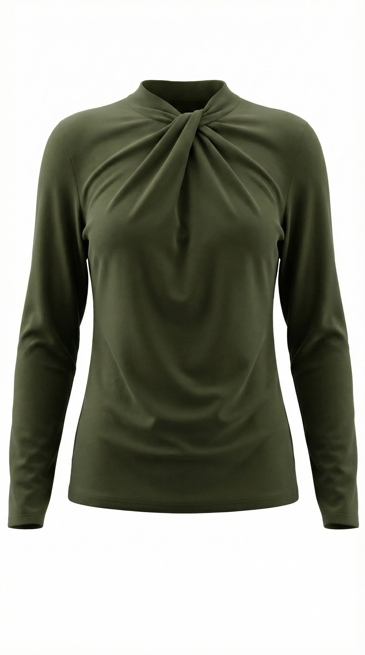 Jamie Knotted Mock Neck Blouse