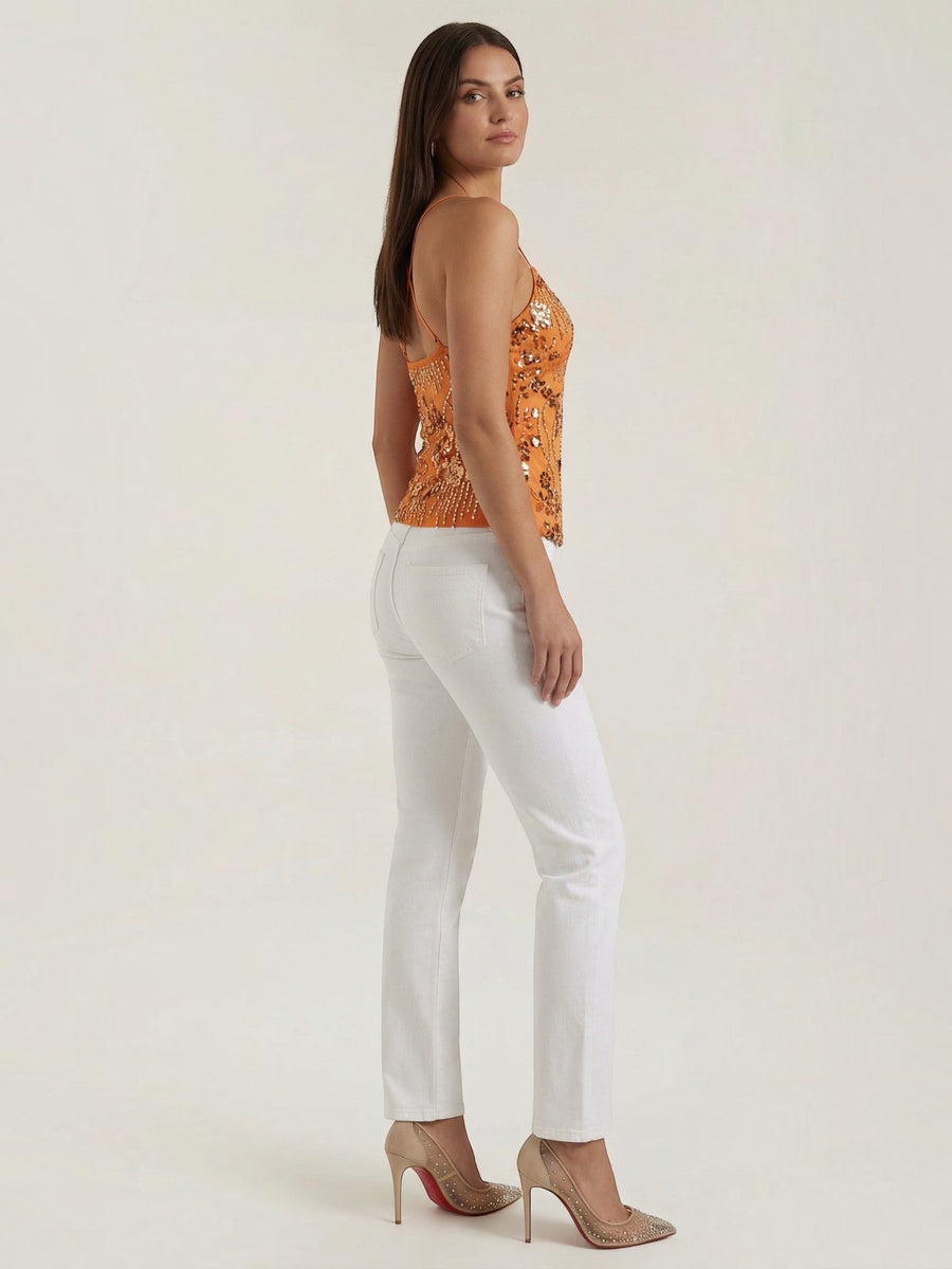 Dottie Sequin V Neck Cami Top