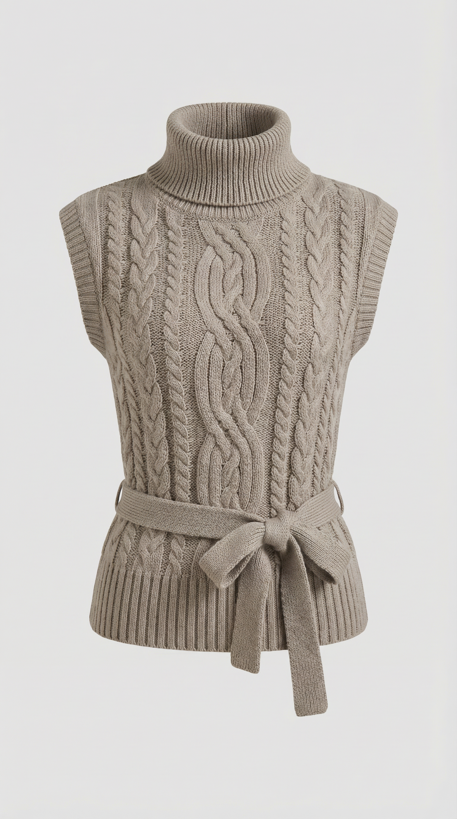 Wendy Roll Neck Cable Knit Vest