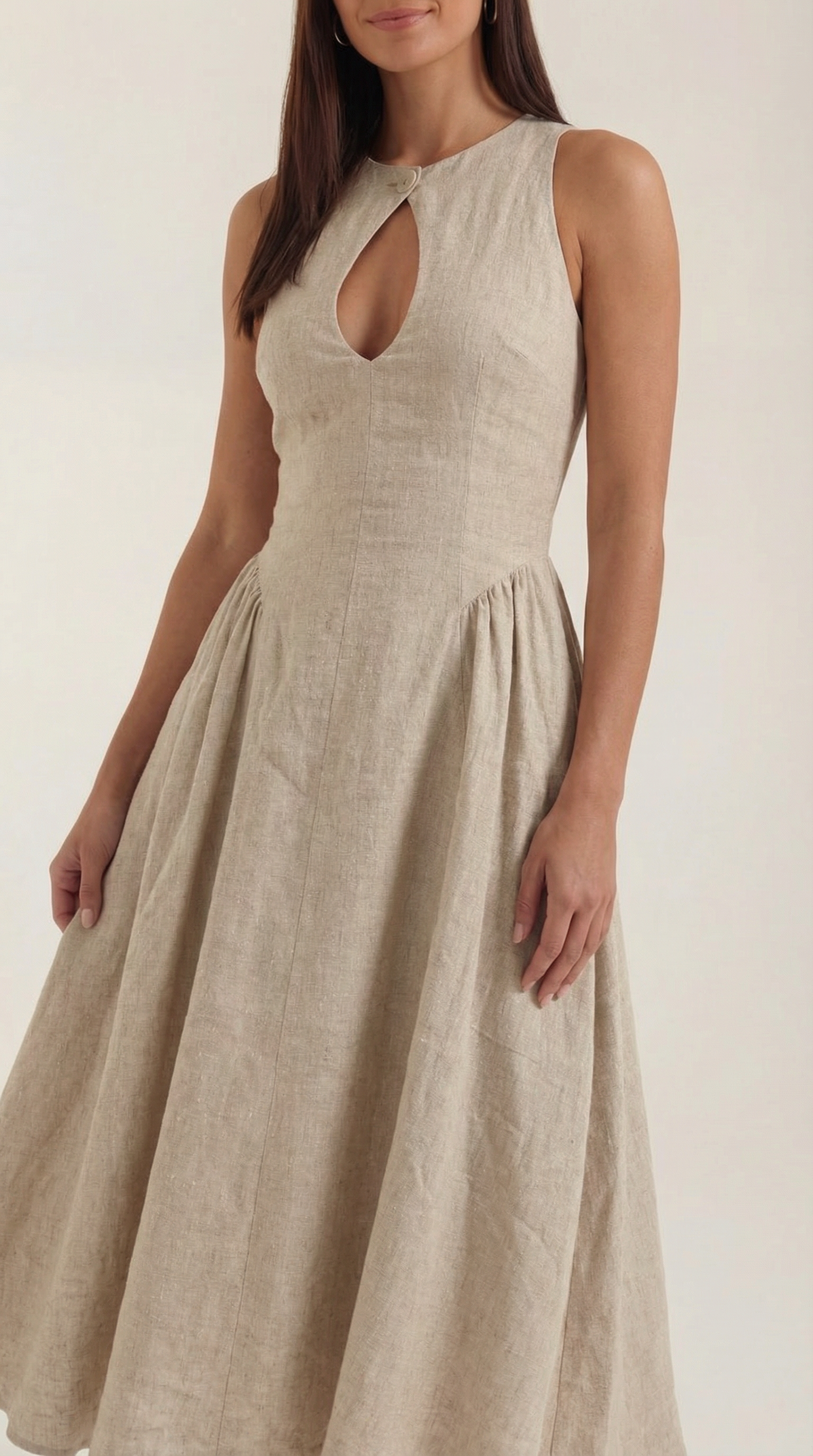 Nancy Linen Cutout Dress