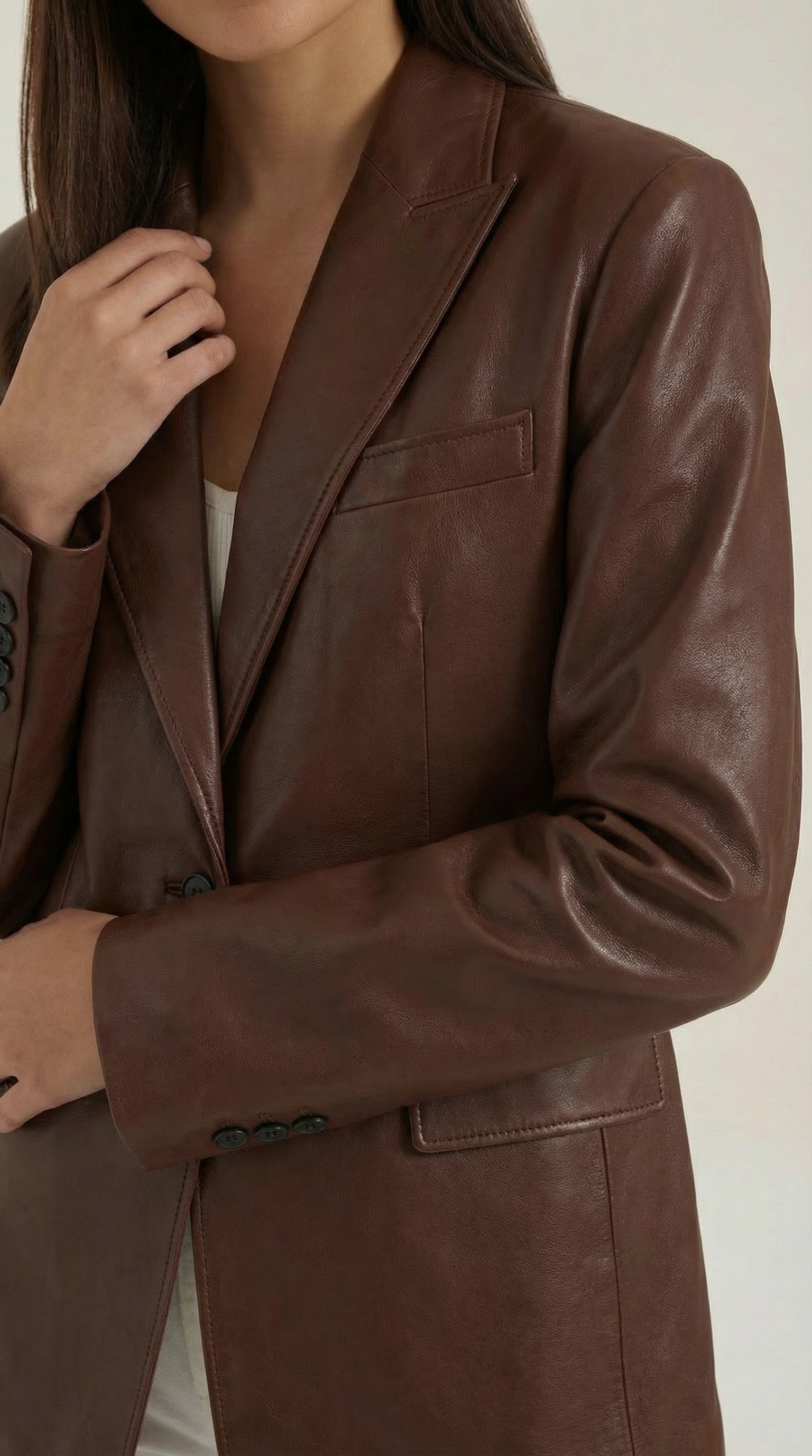 Catherine Oversized Leather Blazer