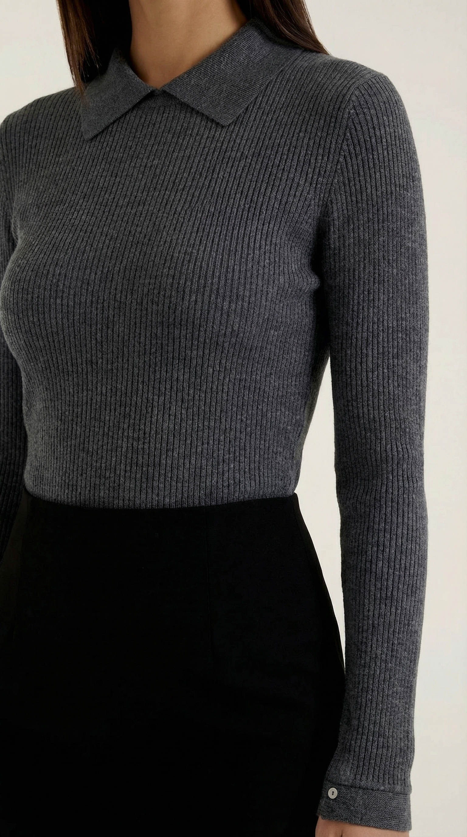 Gail Collared Long Sleeve Knit Top