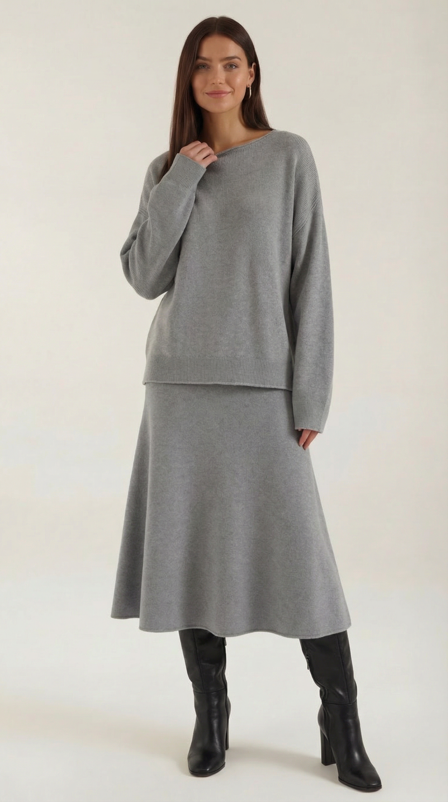 Amy Knitted Top and Skirt Set